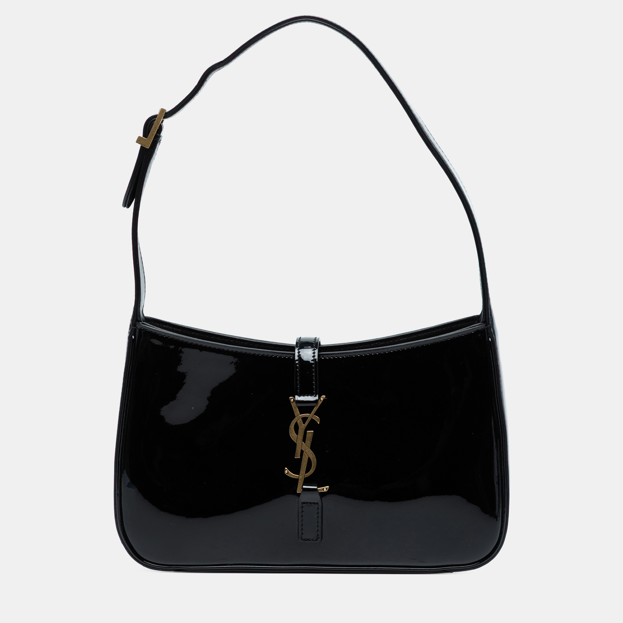 

Saint Laurent Paris Black Patent Le 5 a 7 Shoulder Bag