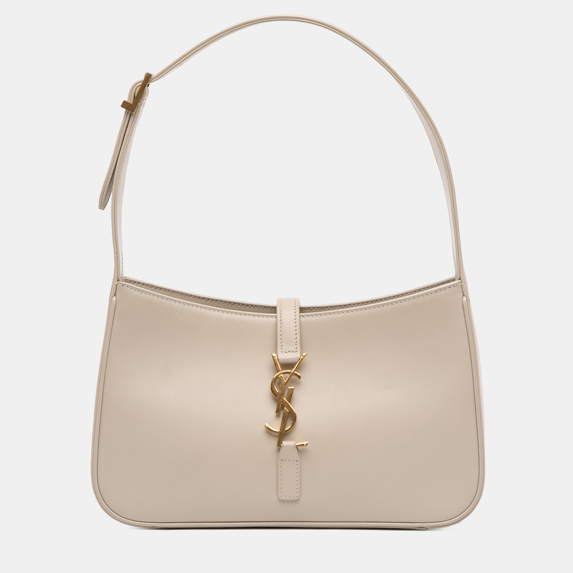 

Saint Laurent Paris White Smooth Leather Le 5 a 7 Hobo