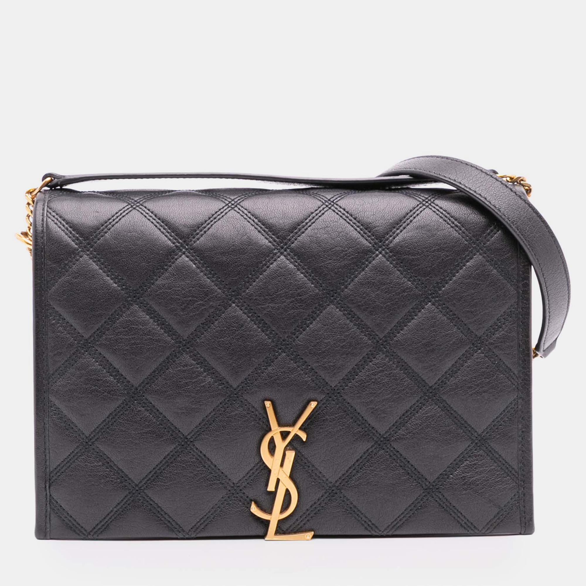 

Saint Laurent Paris Black Mini Quilted Lambskin Becky Chain Shoulder Bag