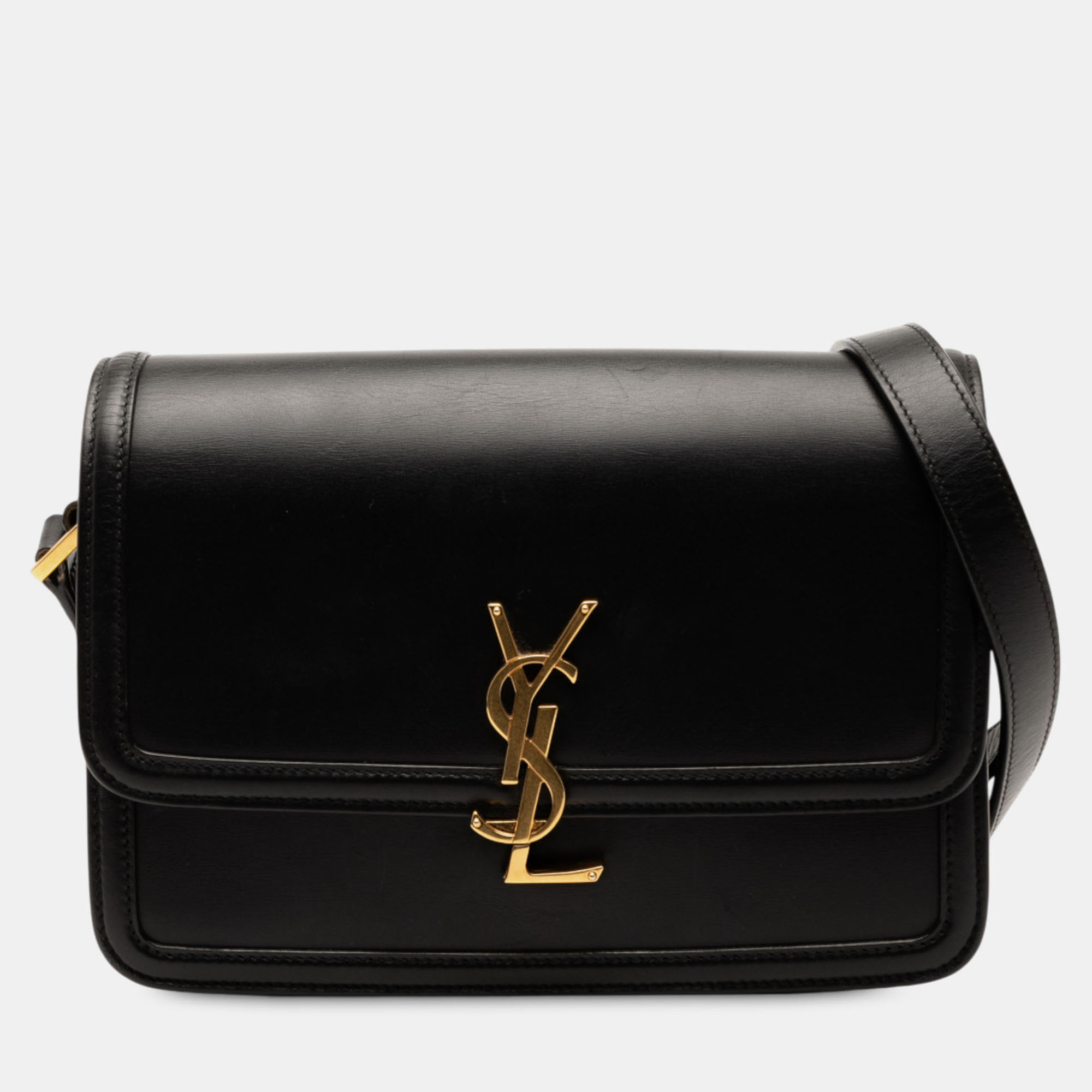 

Saint Laurent Paris Black Medium Calfskin Solferino Satchel In Box