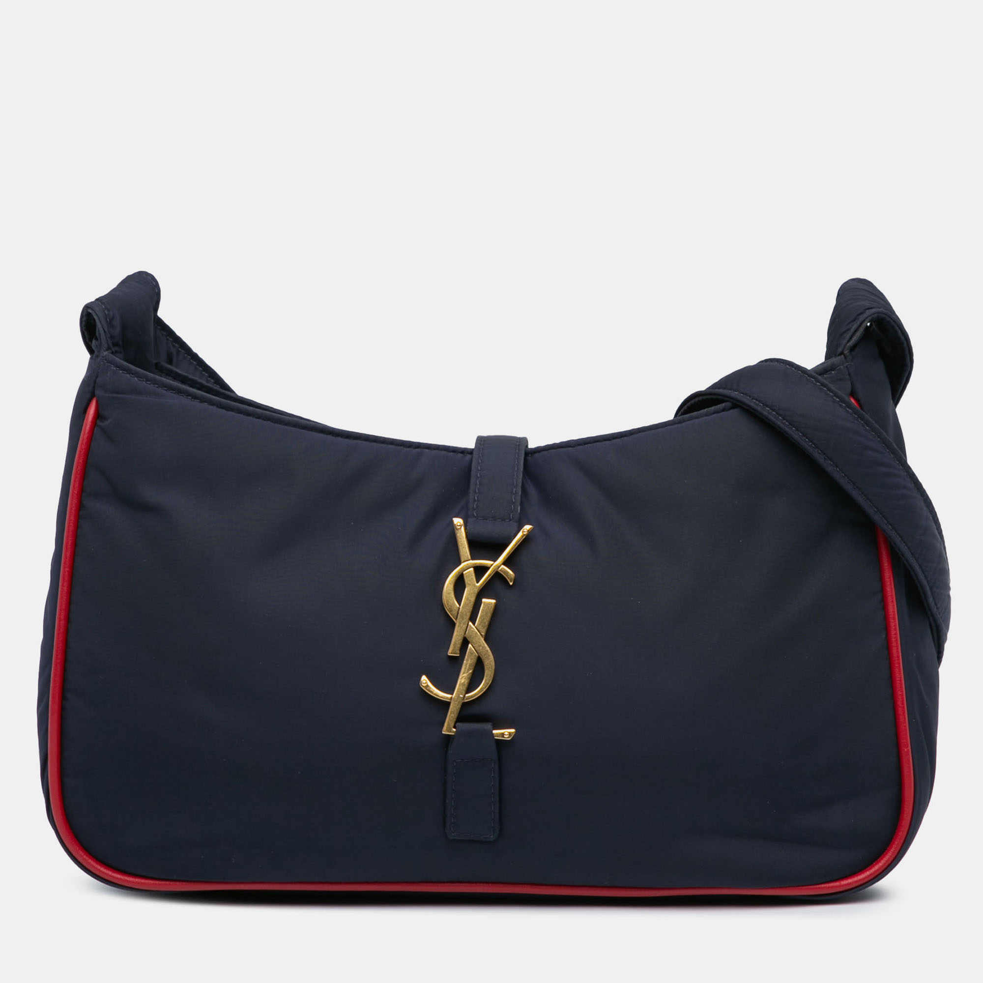 

Saint Laurent Paris Blue Nylon Le 5 a 7 Shoulder Bag