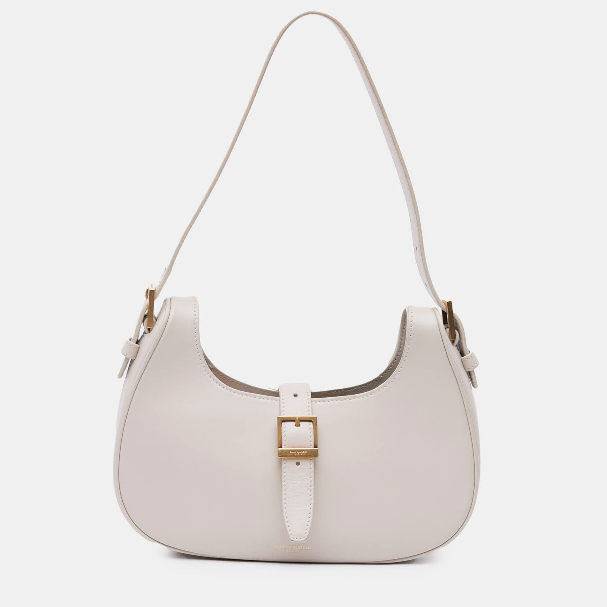 

Saint Laurent Paris White Shiny Calfskin Le Fermoir Shoulder Bag