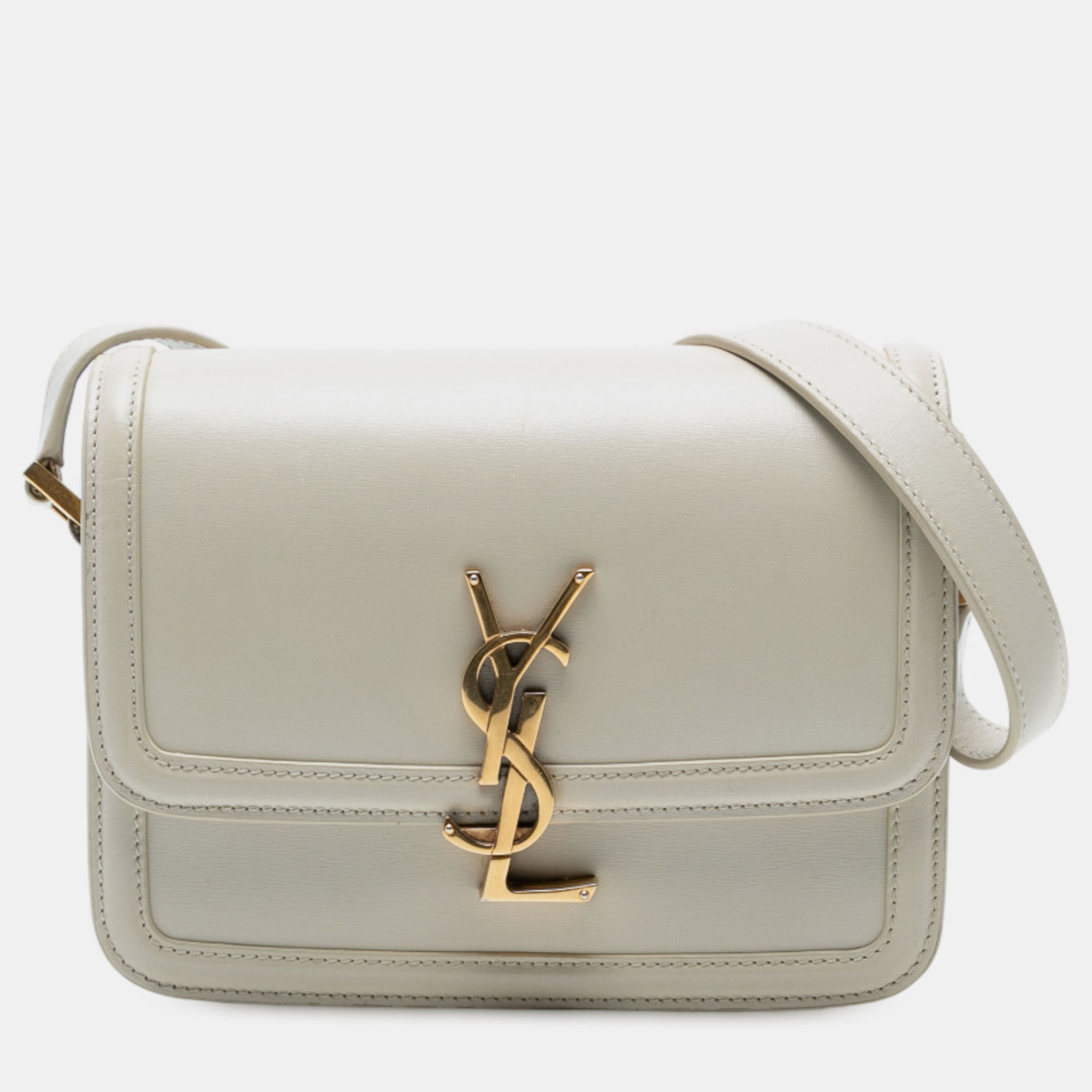 

Saint Laurent Paris White Small Calfskin Solferino Satchel In Box
