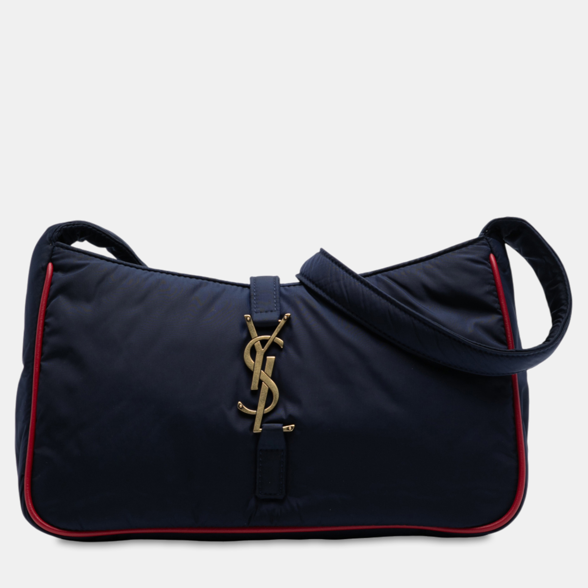 

Saint Laurent Paris Blue Nylon Le 5 a 7 Shoulder Bag