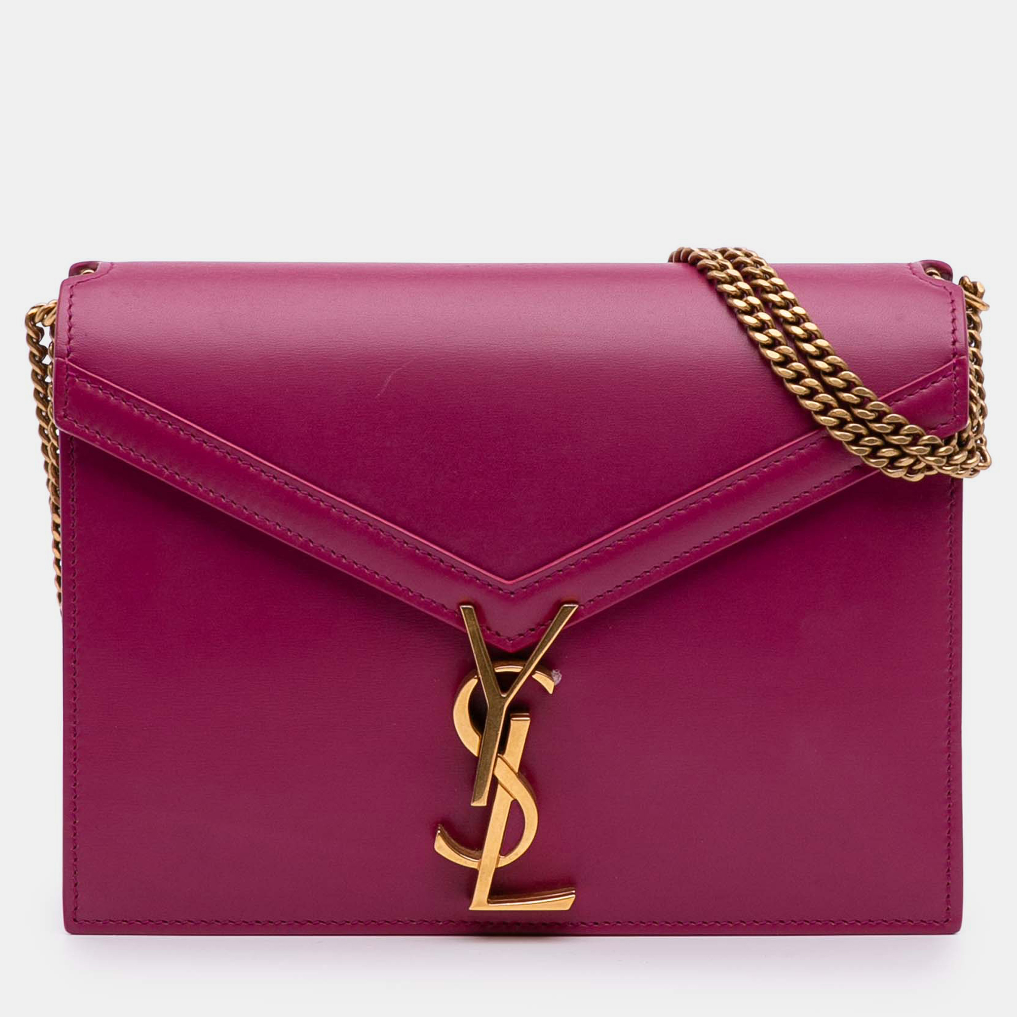 

Saint Laurent Paris Purple Smooth Calfskin Monogram Cassandra Clasp Bag