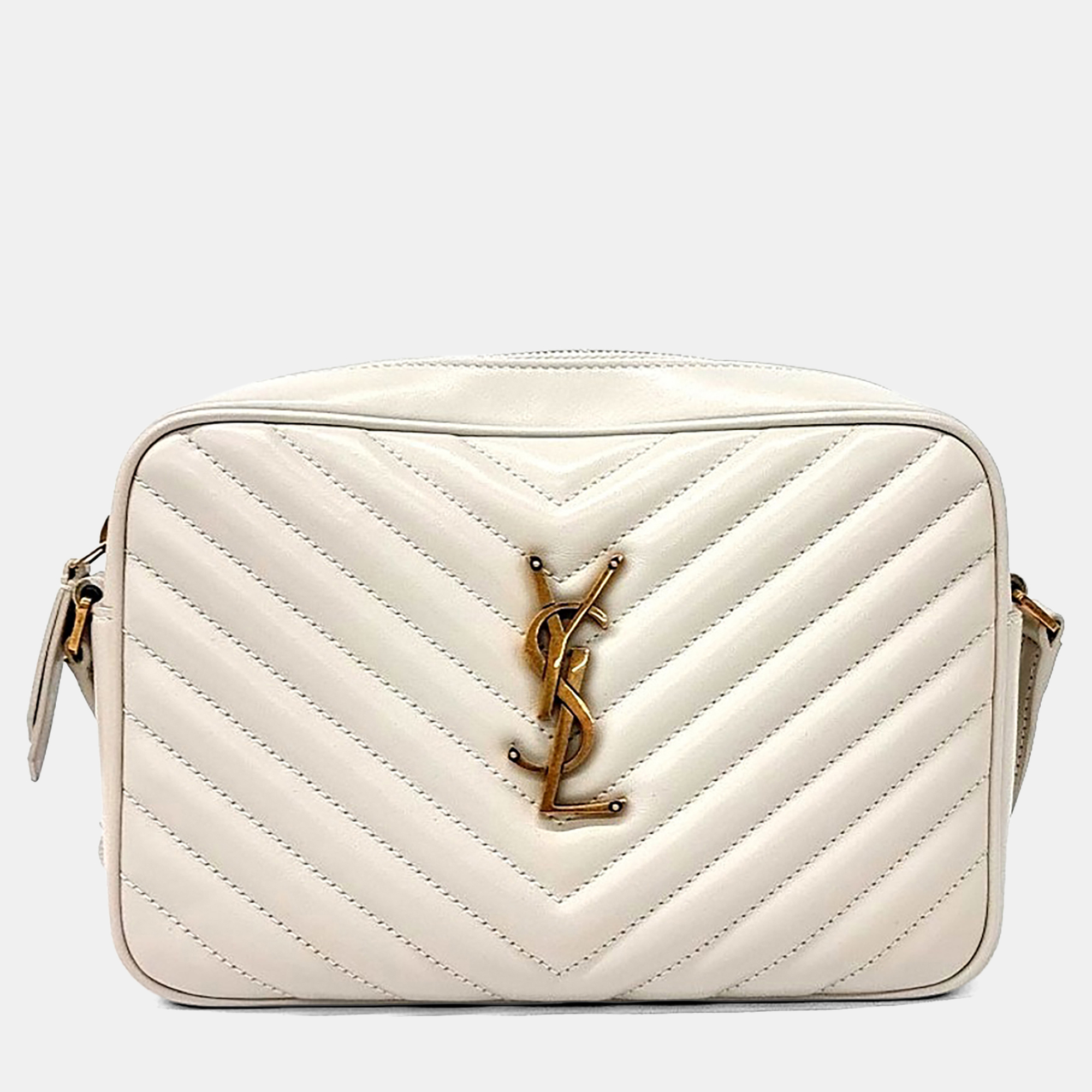 

Saint Laurent Paris Beige Leather Lou Camera Bag