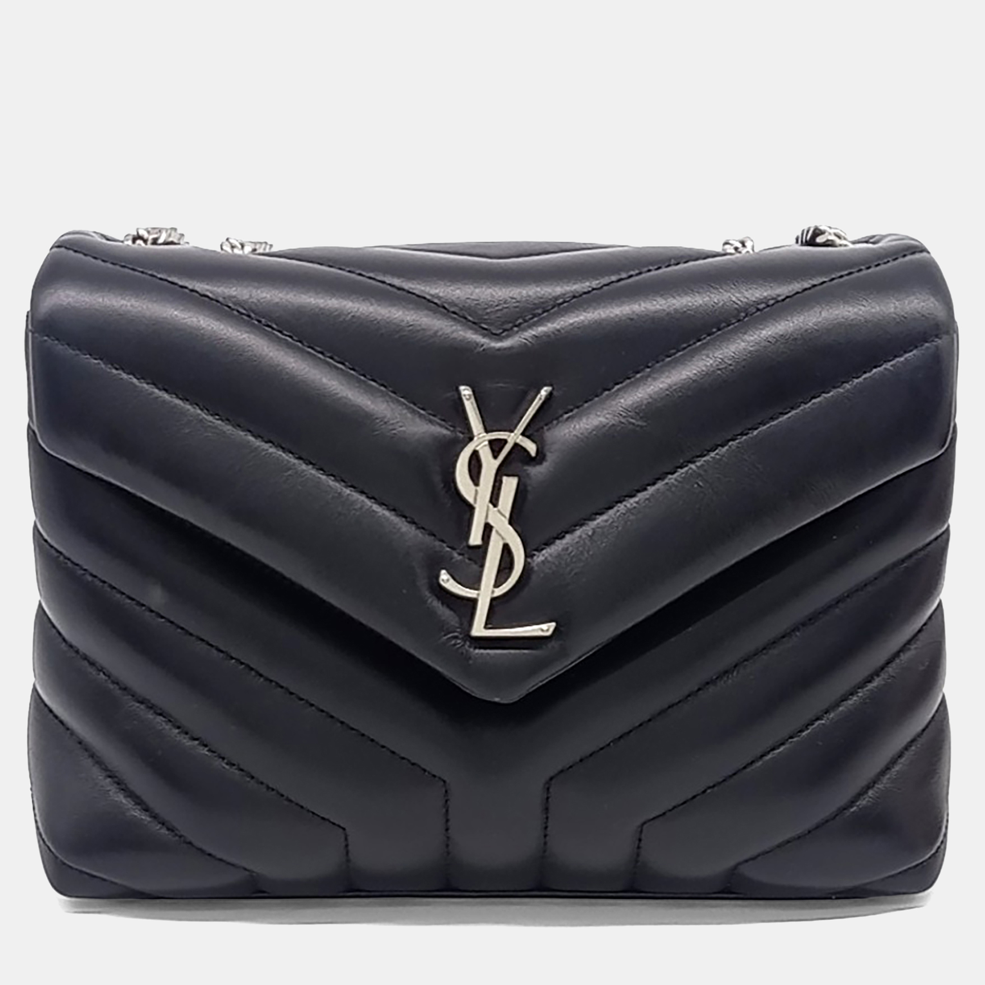 

Saint Laurent Paris Black Leather Monogram Lulu Bag Small