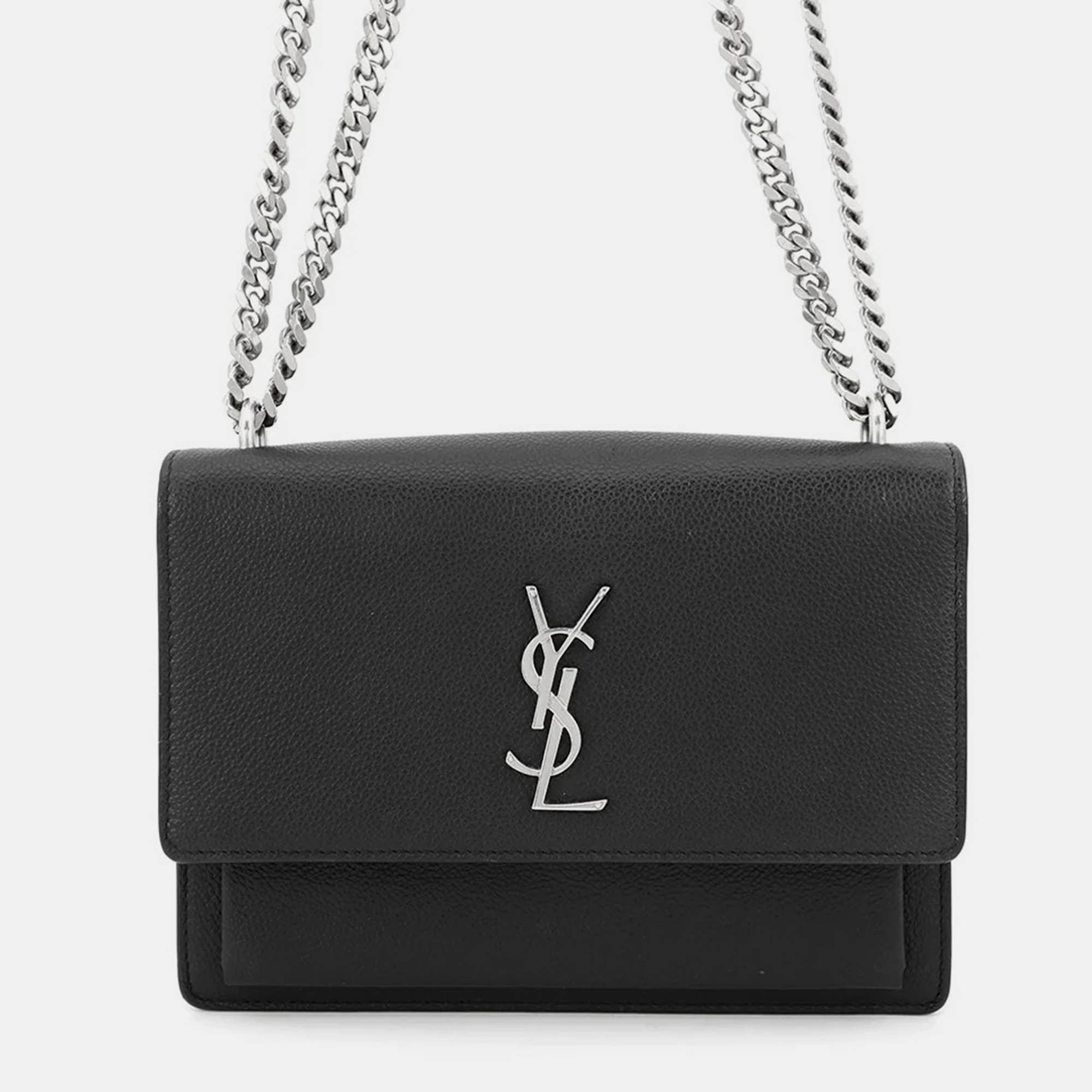 

Saint Laurent Paris Sunset Chain Bag Black Leather Size Medium