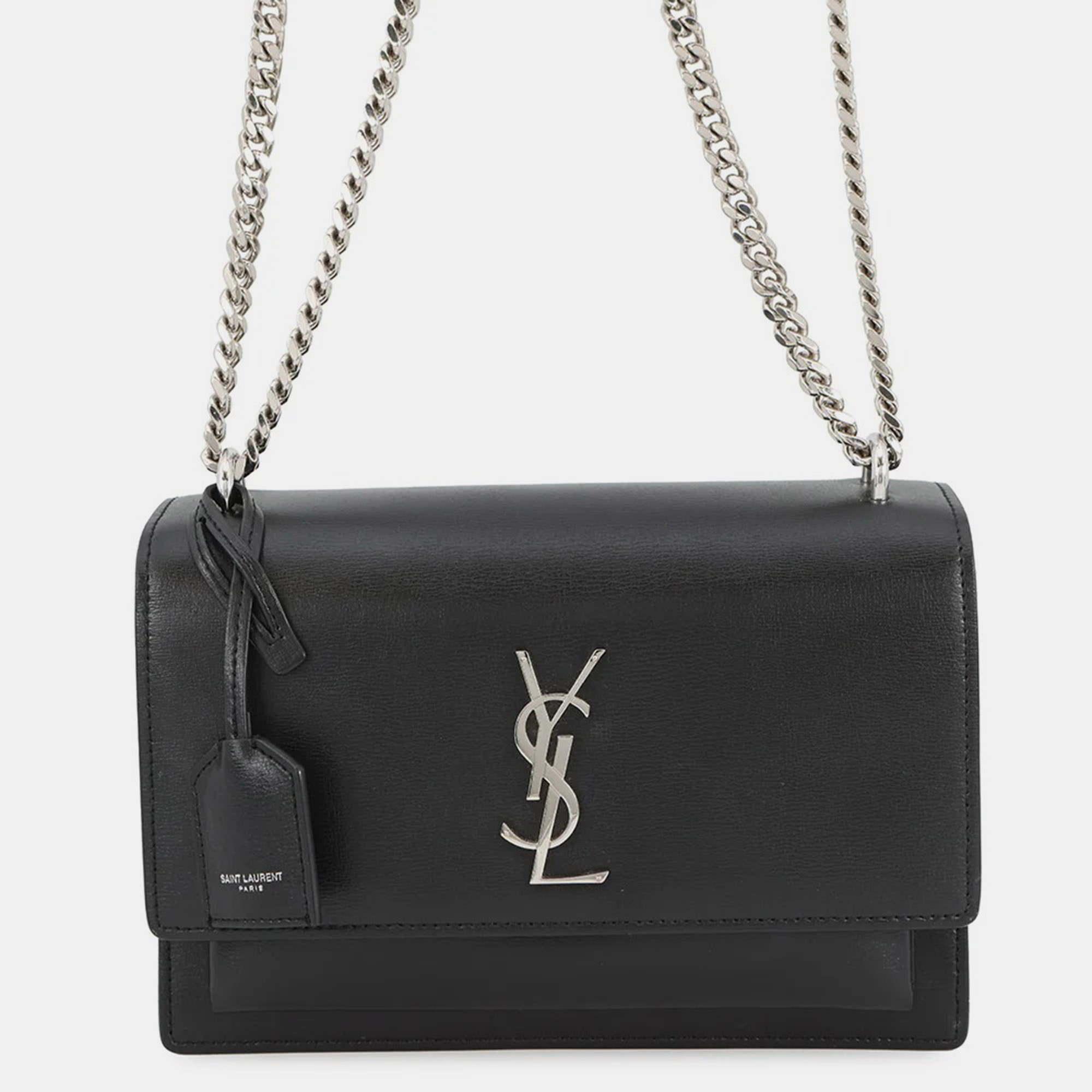 

Saint Laurent Paris Sunset Chain shoulder Black Leather Size Medium