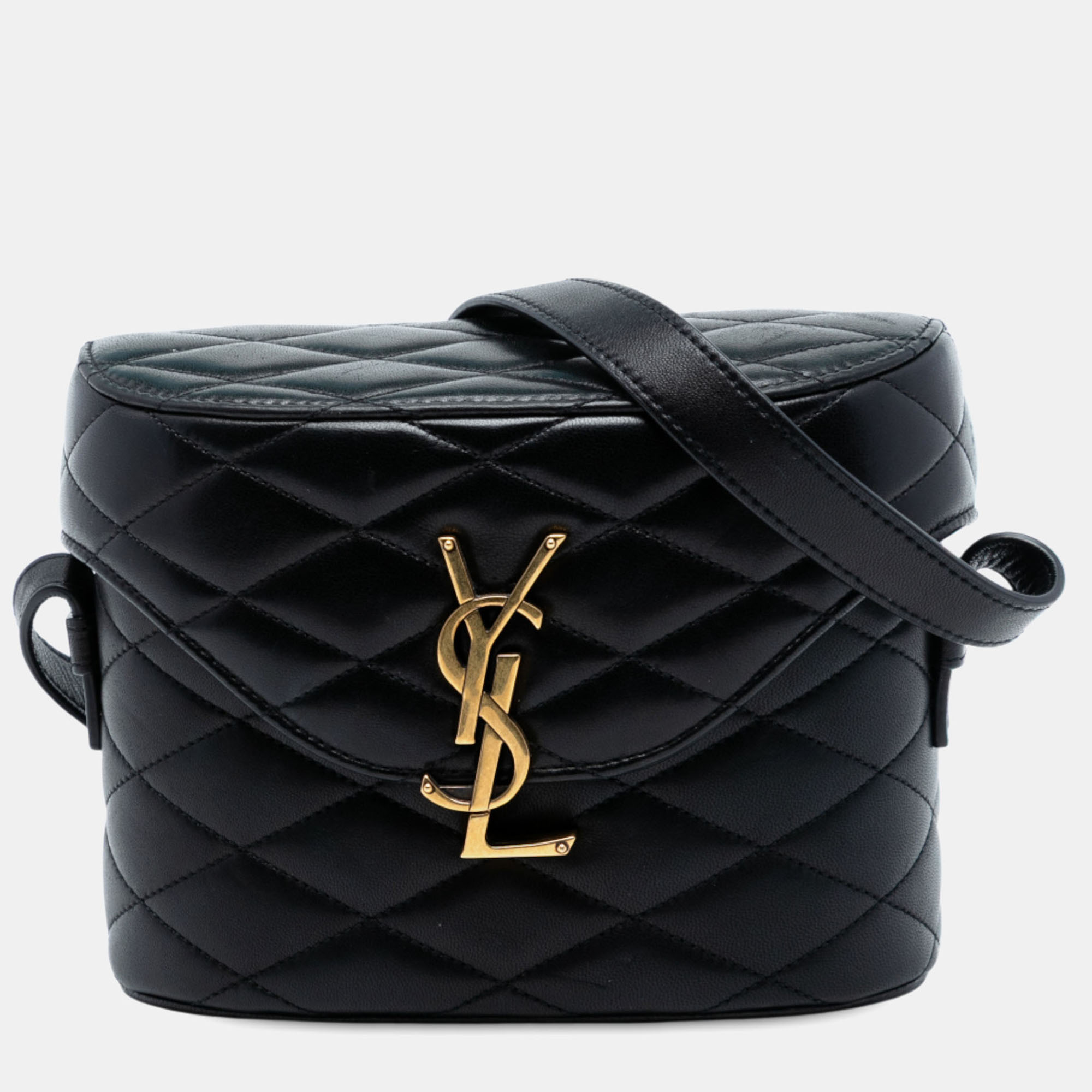 

Saint Laurent Paris Black Quilted Lambskin Monogram June Box Bag