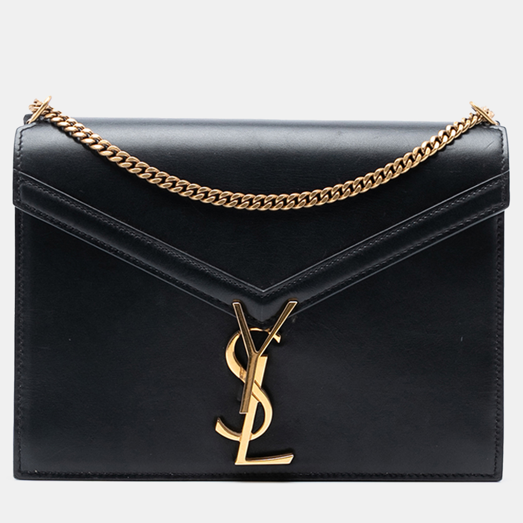 

Saint Laurent Paris Black Smooth Calfskin Monogram Cassandra Clasp Bag