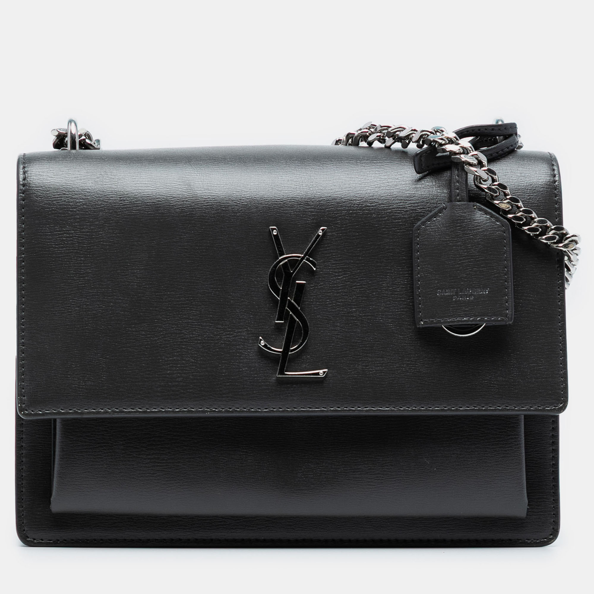 

Saint Laurent Paris Black Medium Smooth Leather Monogram Sunset Crossbody
