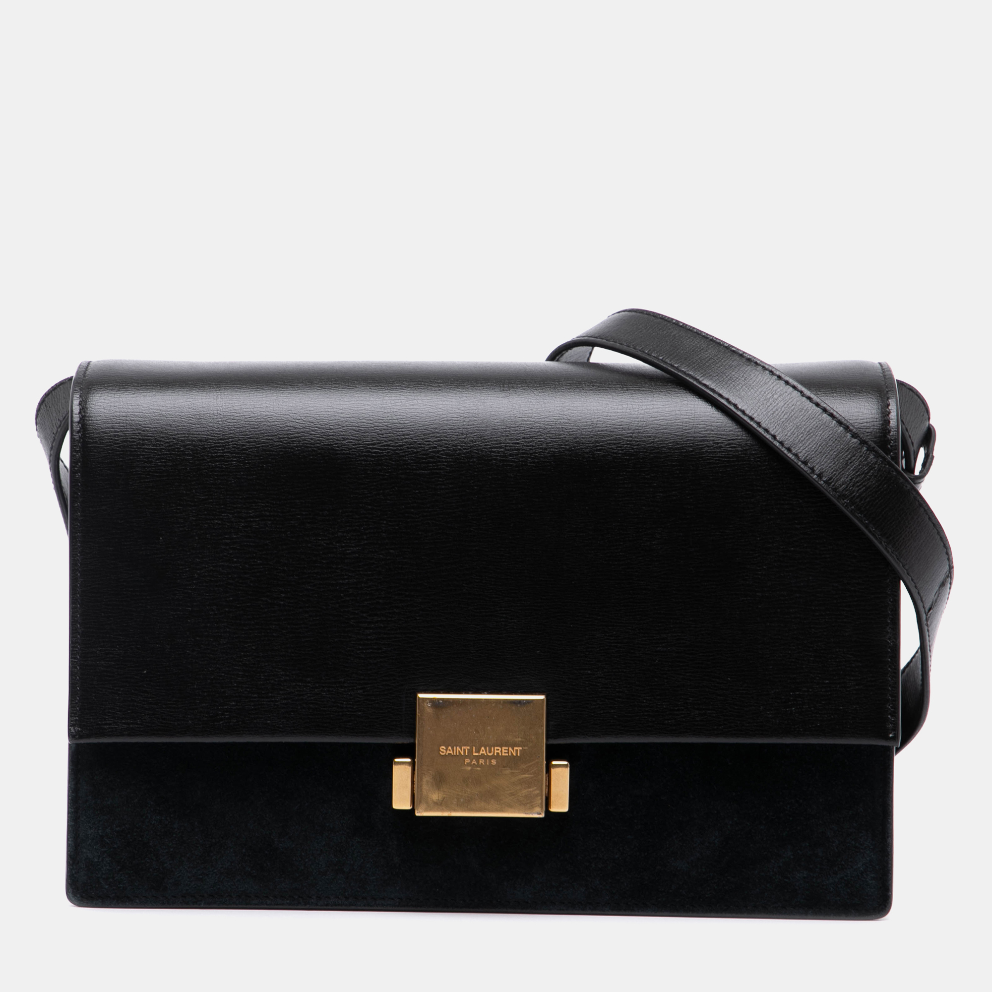 

Saint Laurent Paris Black Medium Calfskin and Suede Bellechasse Bag