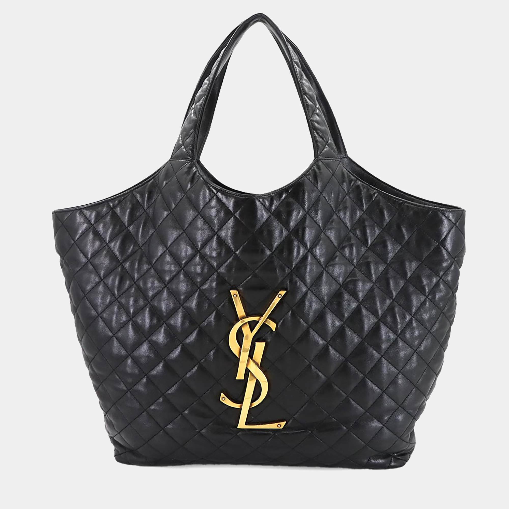 

Saint Laurent Icare Maxi Black Leather Tote Bag