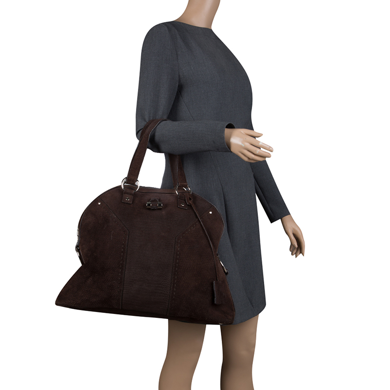 

Saint Laurent Dark Brown Suede  Muse Tote