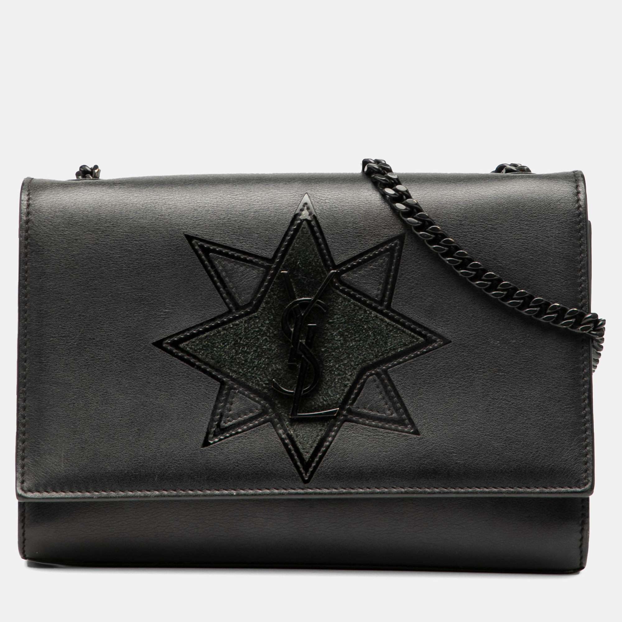 

Saint Laurent Paris Black Small Calfskin Star Monogram Kate Crossbody