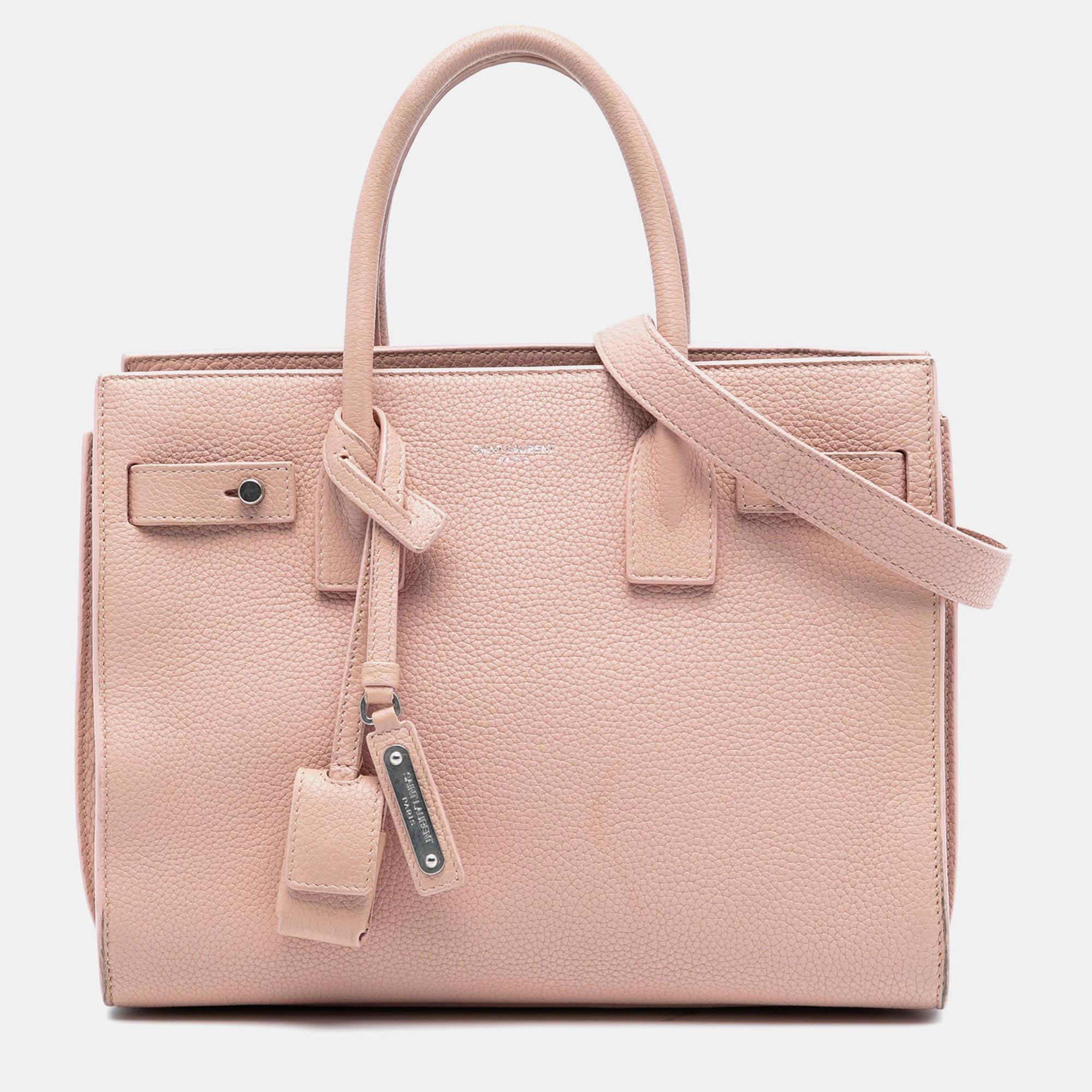 

Saint Laurent Paris Pink Baby Grained Calfskin Sac De Jour Satchel