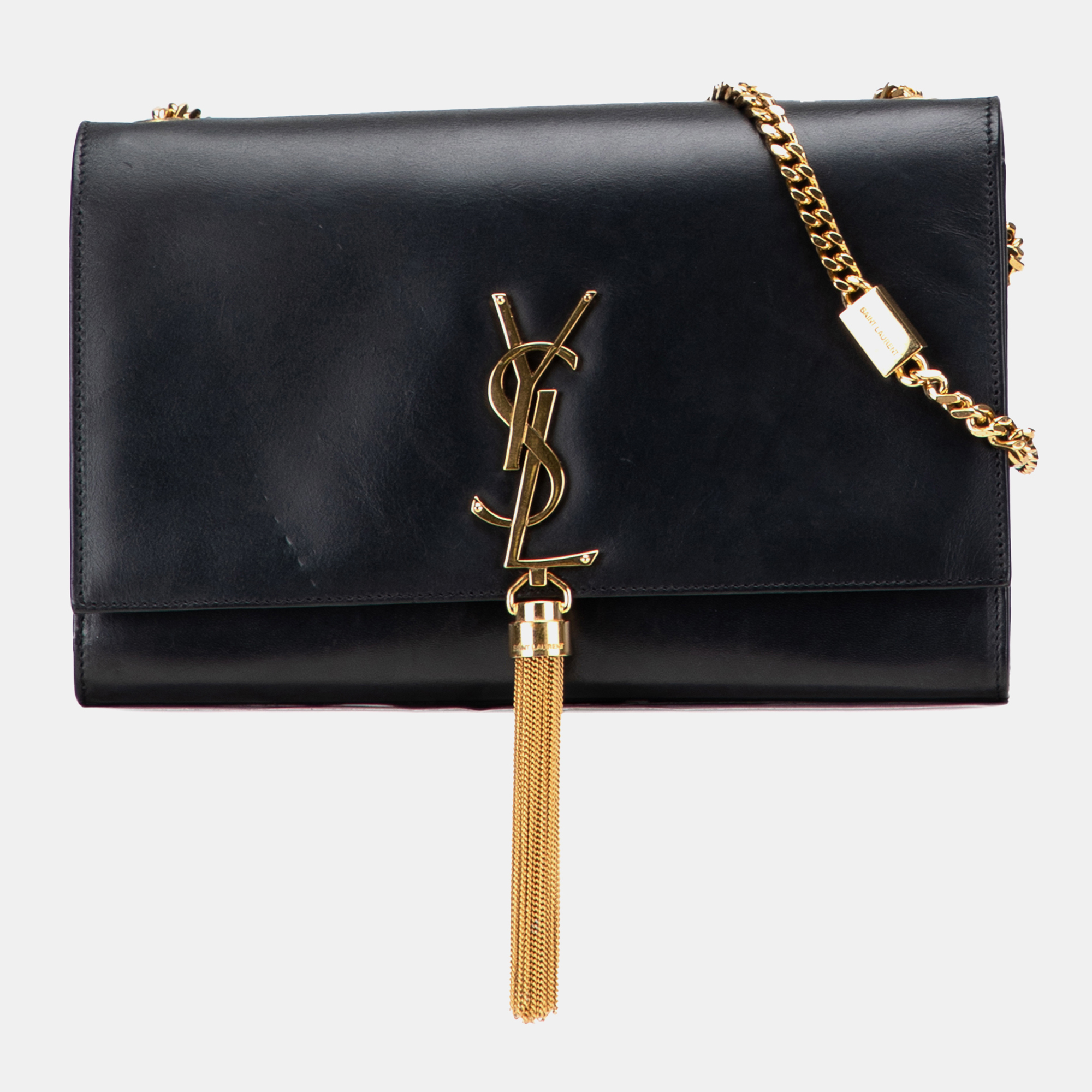 

Saint Laurent Paris Black Medium Smooth Calfskin Classic Monogram Kate Tassel Crossbody