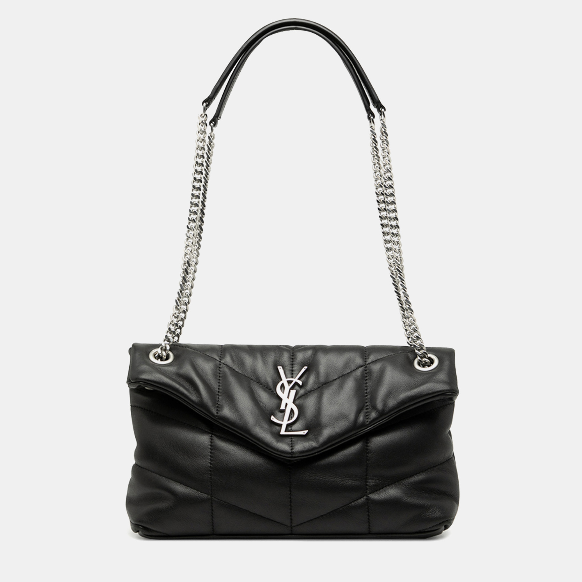 

Saint Laurent Paris Black Small Lambskin Loulou Puffer Shoulder Bag