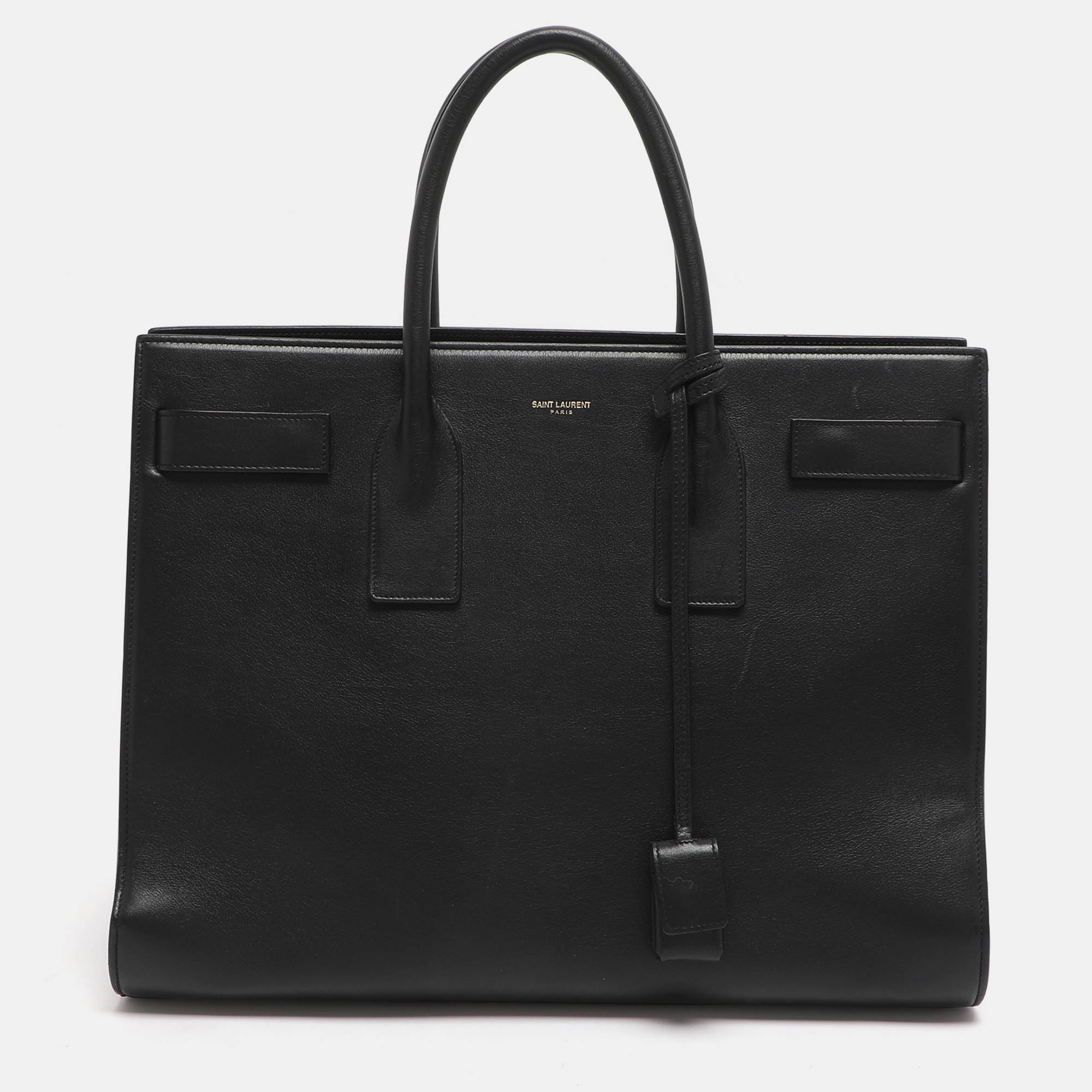 Pre-owned Saint Laurent Sac De Jour Large Black Leather Tote