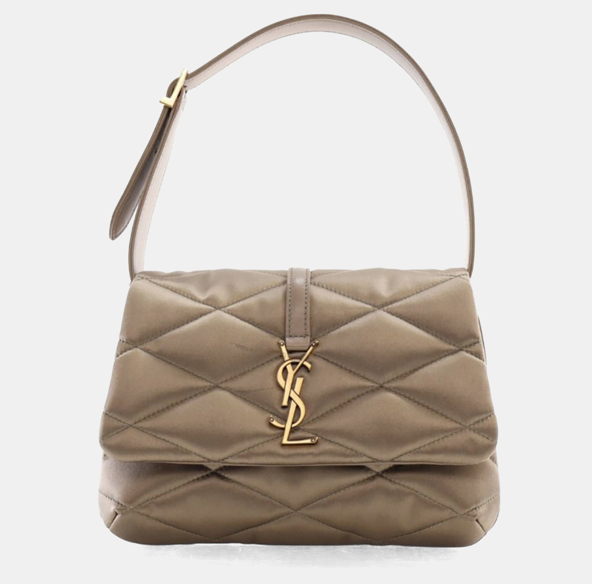 

Saint Laurent Quilted Le 5 A 7 Lambskin Leather Shoulder Bag, Brown