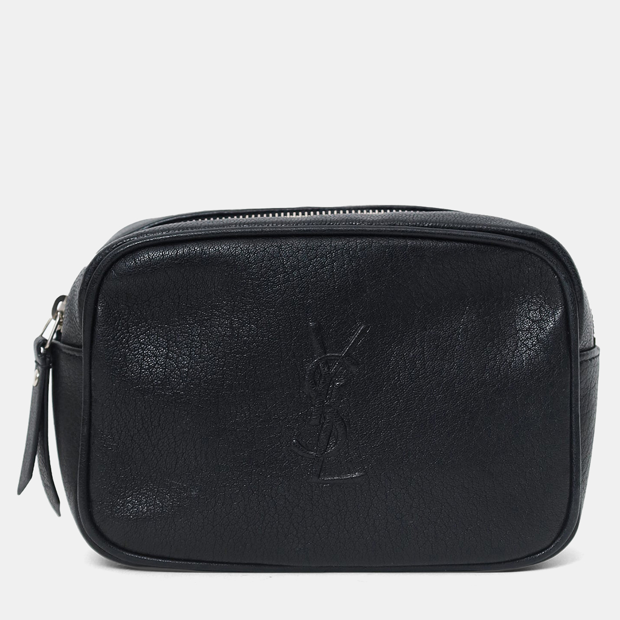 

Saint Laurent Black Lambskin Monogram Lou Belt Bag