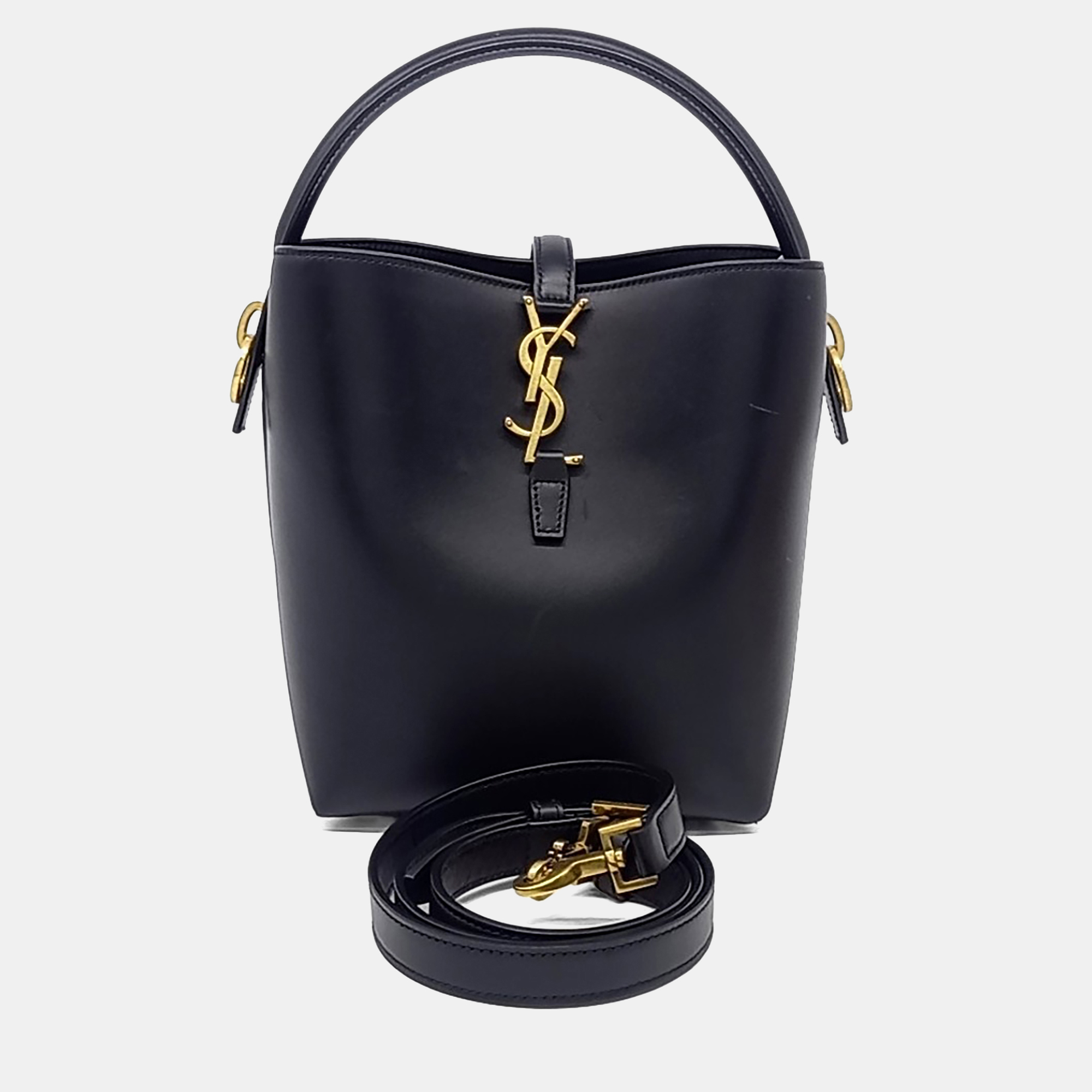 

Saint Laurent Paris Black Leather Le37 Bucket Bag