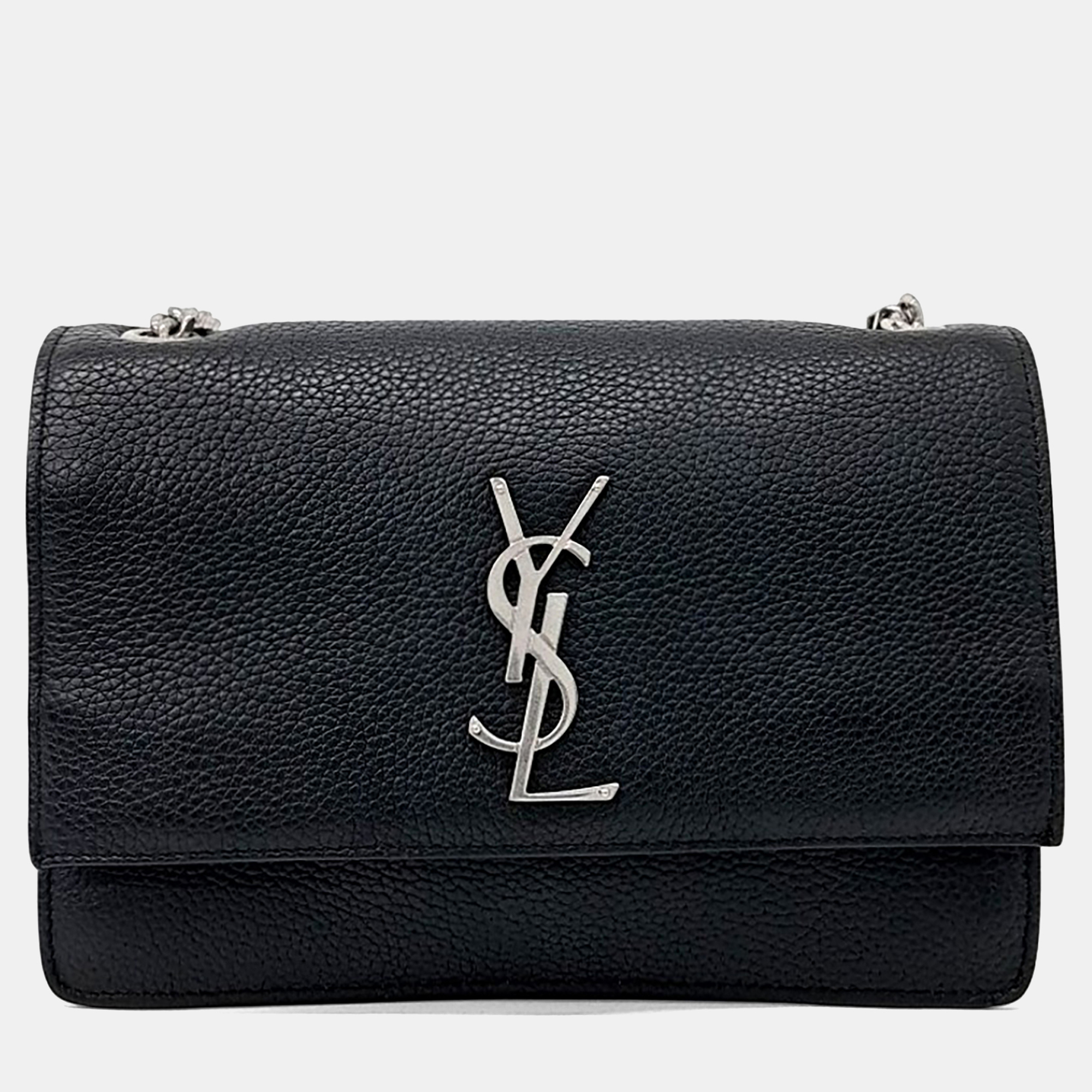 

Saint Laurent Paris Black Leather Sunset Bag Small