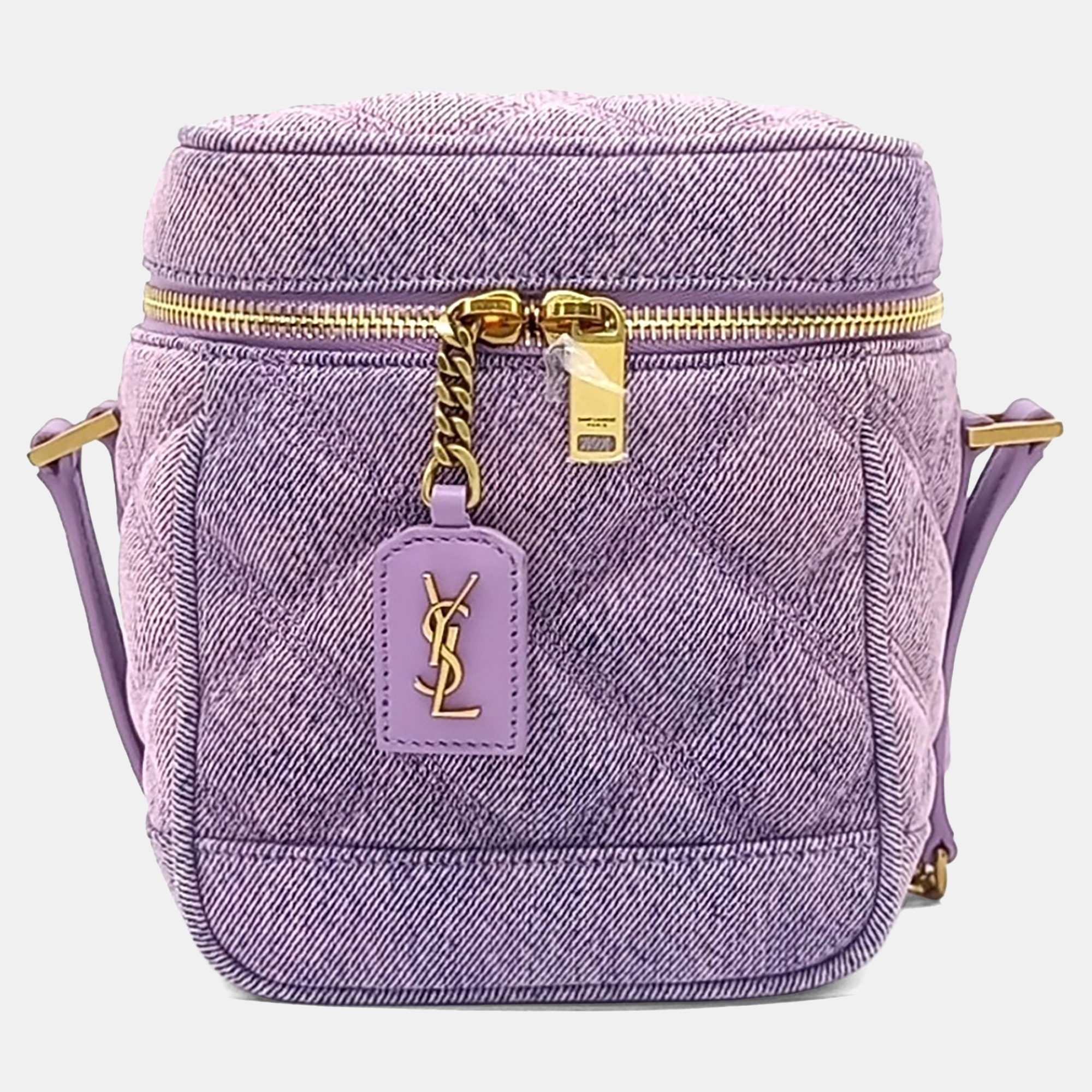 

Saint Laurent Paris Purple Leather Vanity Crossbody Bag