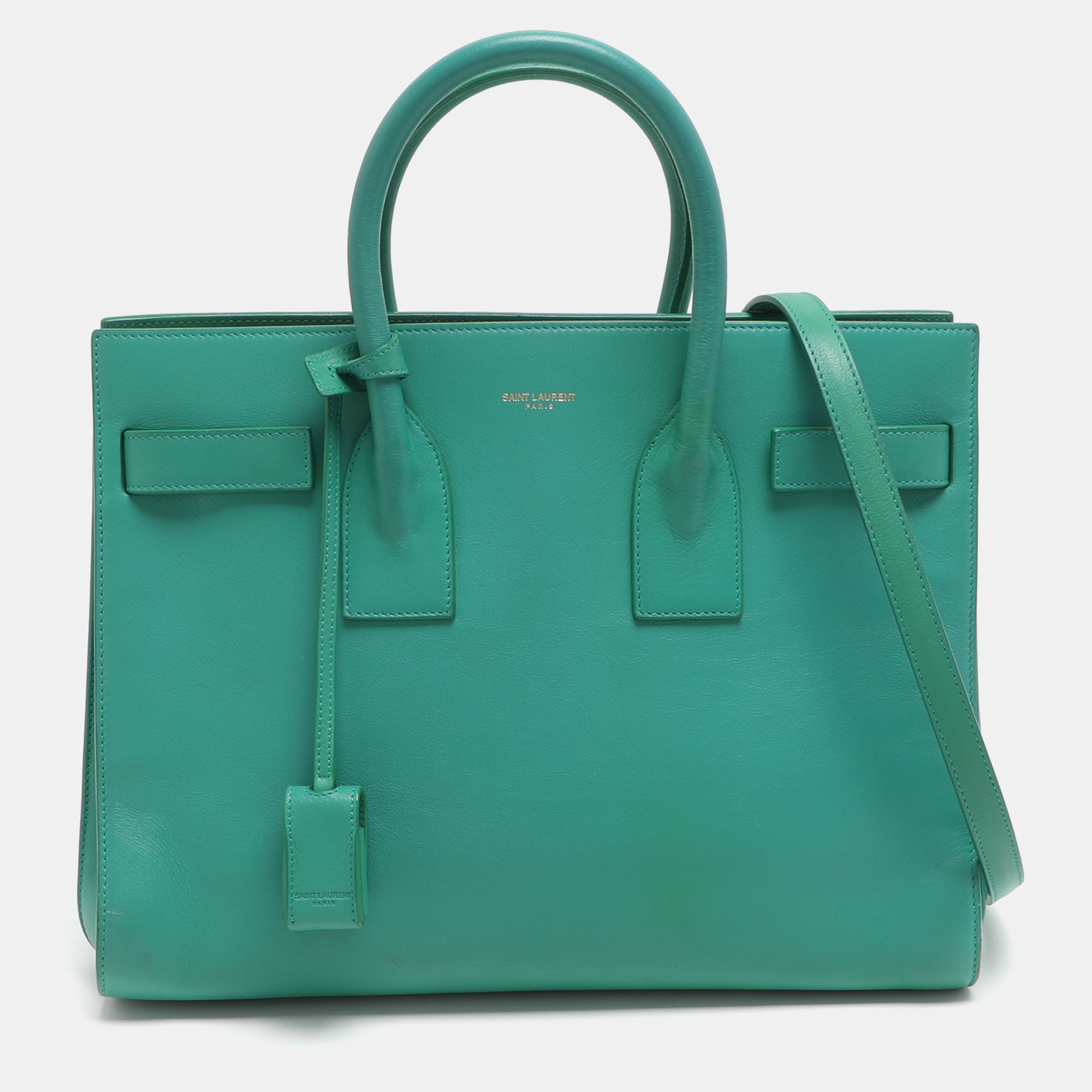 

Saint Laurent Paris Sac De Jour  Green Leather Tote