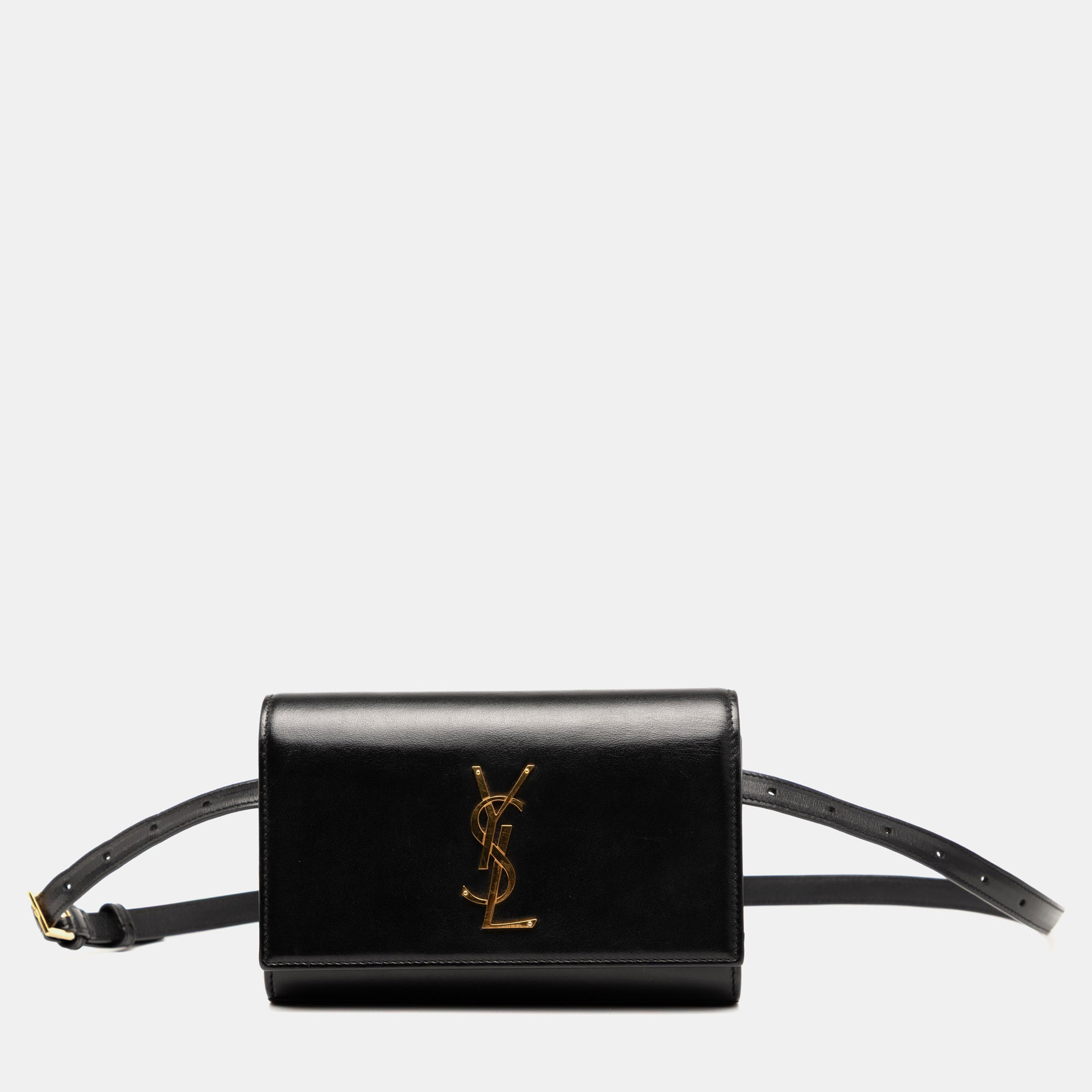 

Saint Laurent Paris Black Smooth Calfskin Monogram Kate Belt Bag
