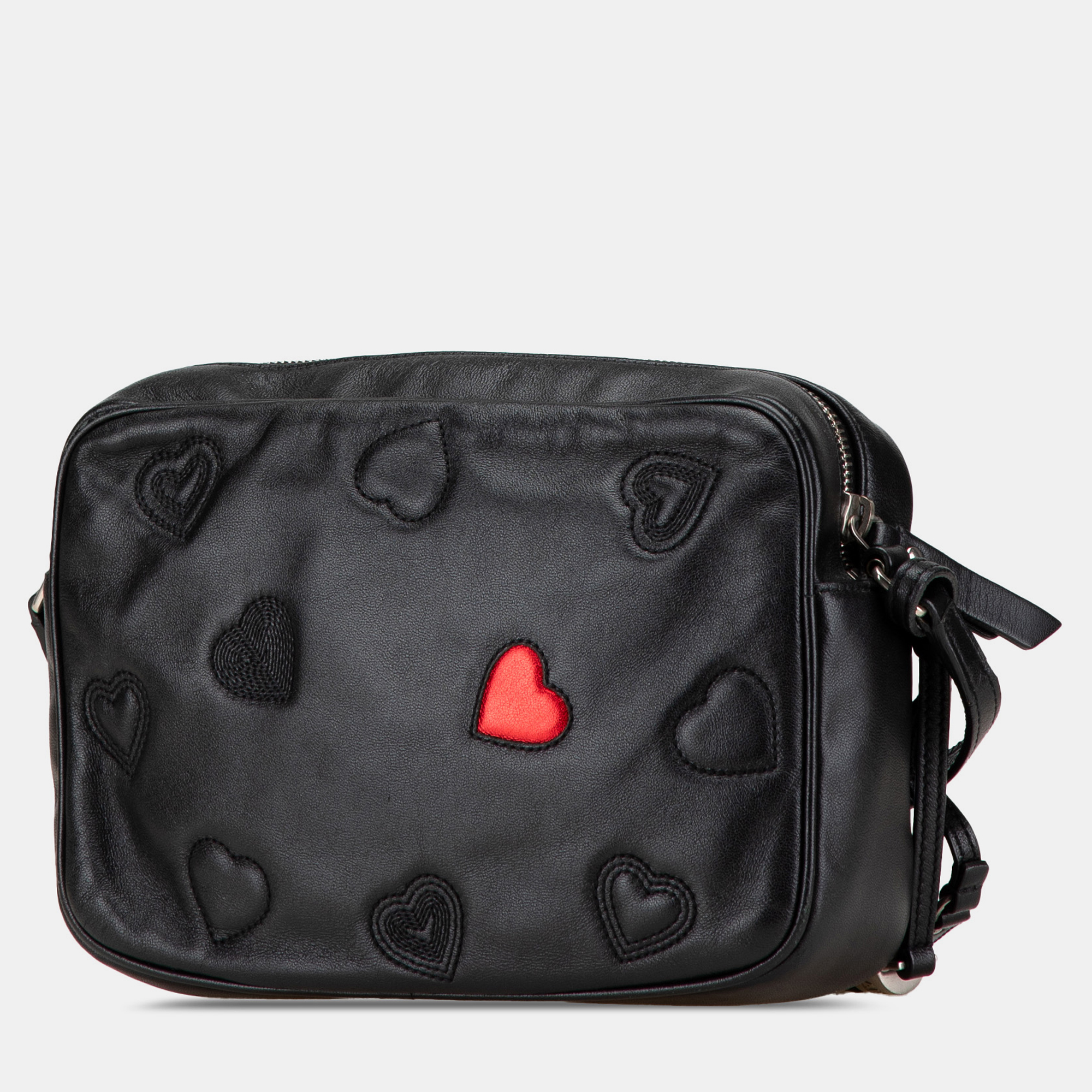 

Saint Laurent Paris Black Leather Heart Lou Camera Bag