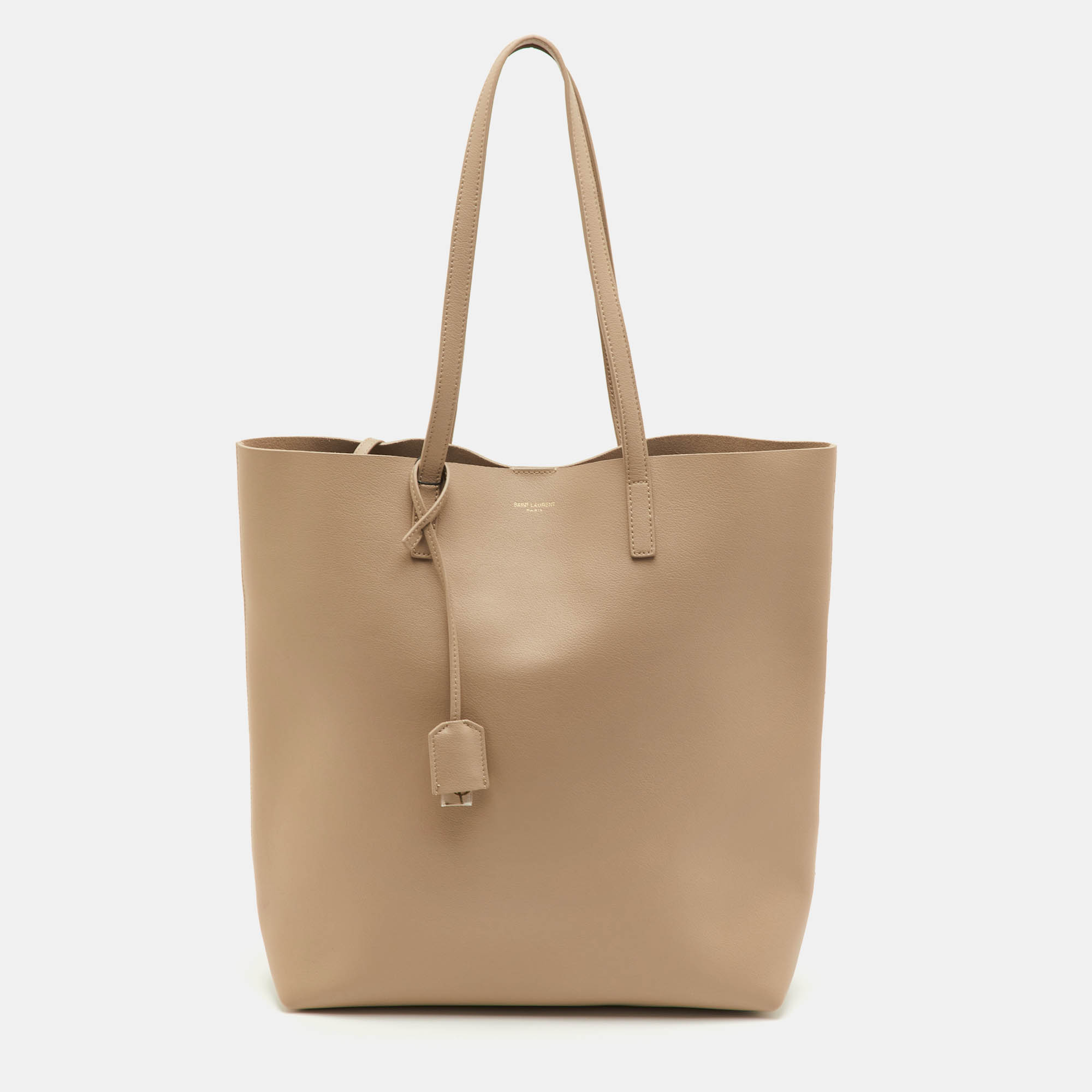 

Saint Laurent Beige Leather Shopping Tote