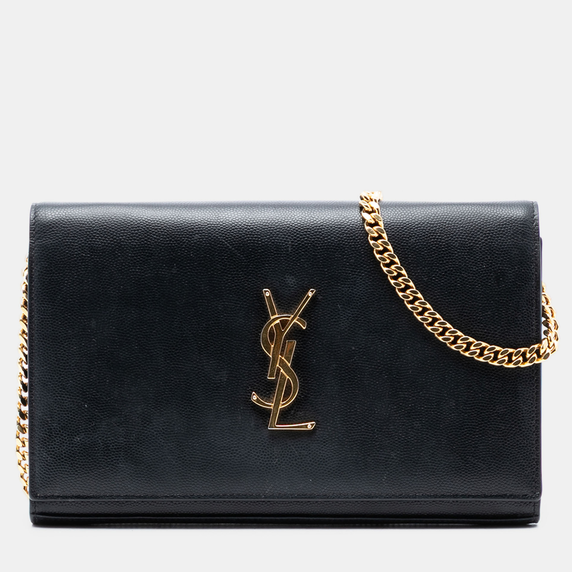 

Saint Laurent Paris Black Medium Grain De Poudre Monogram Kate Crossbody