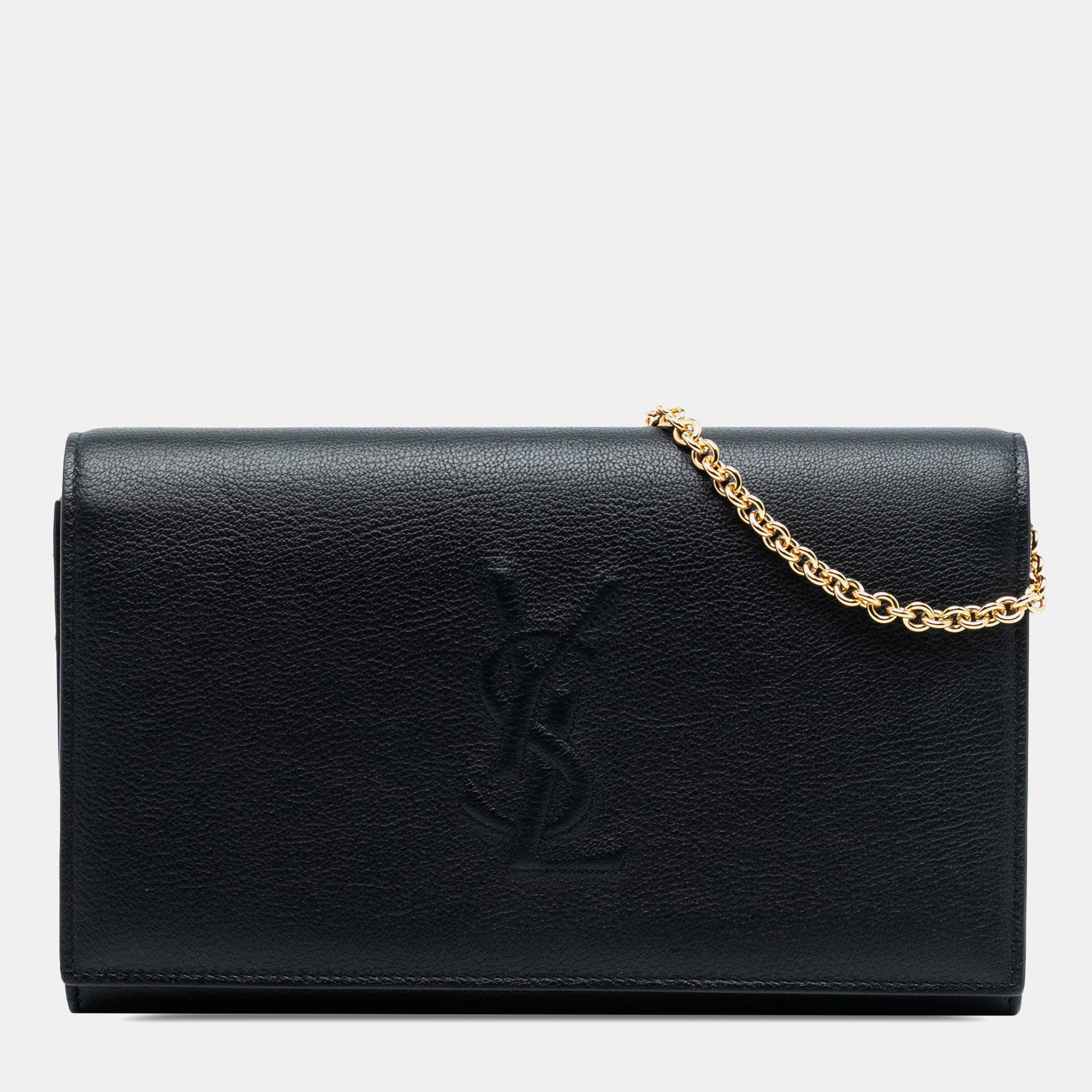 

Saint Laurent Paris Black Leather Belle de Jour Wallet on Chain