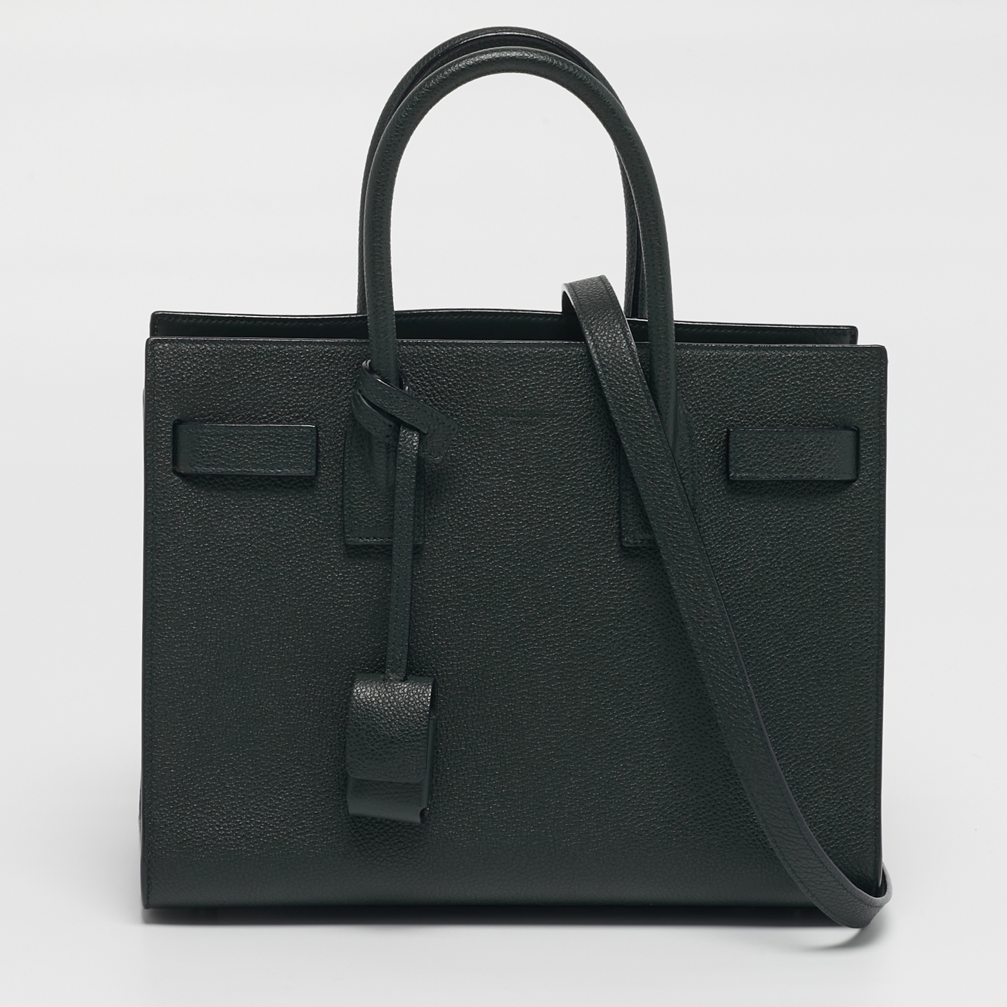 

Saint Laurent Classic Sac De Jour Baby Dark Green Leather Tote
