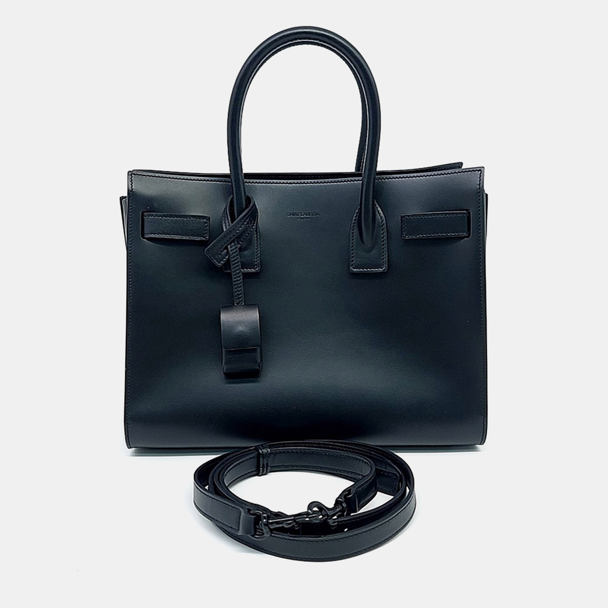 

Saint Laurent Paris Black Leather Sac de Jour Baby (421863)