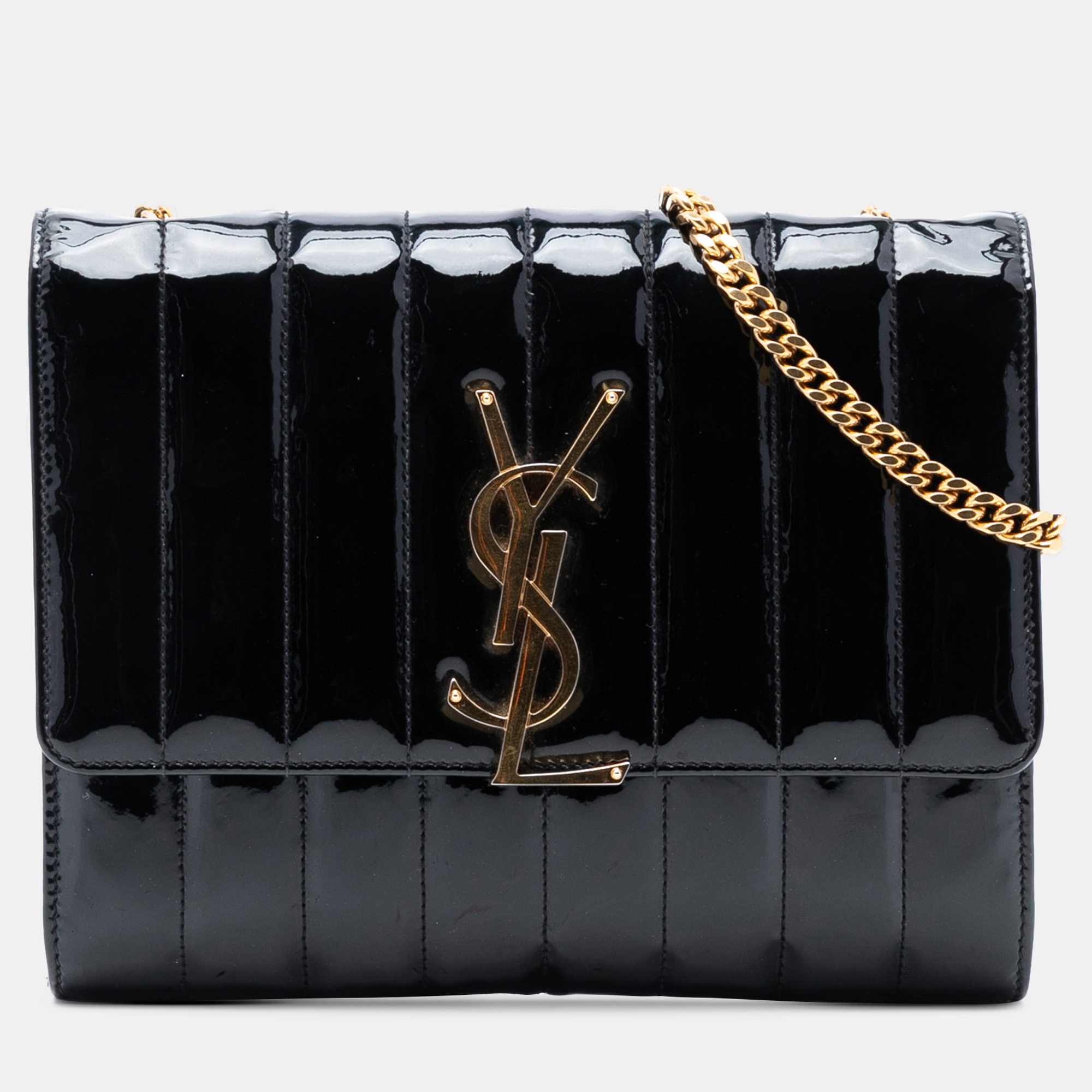 

Saint Laurent Paris Black Medium Patent Vicky Crossbody