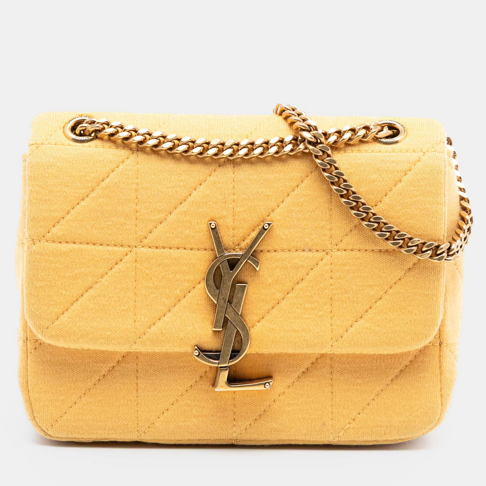 

Saint Laurent Paris Yellow Mini Jersey Wool Patchwork Jamie Crossbody
