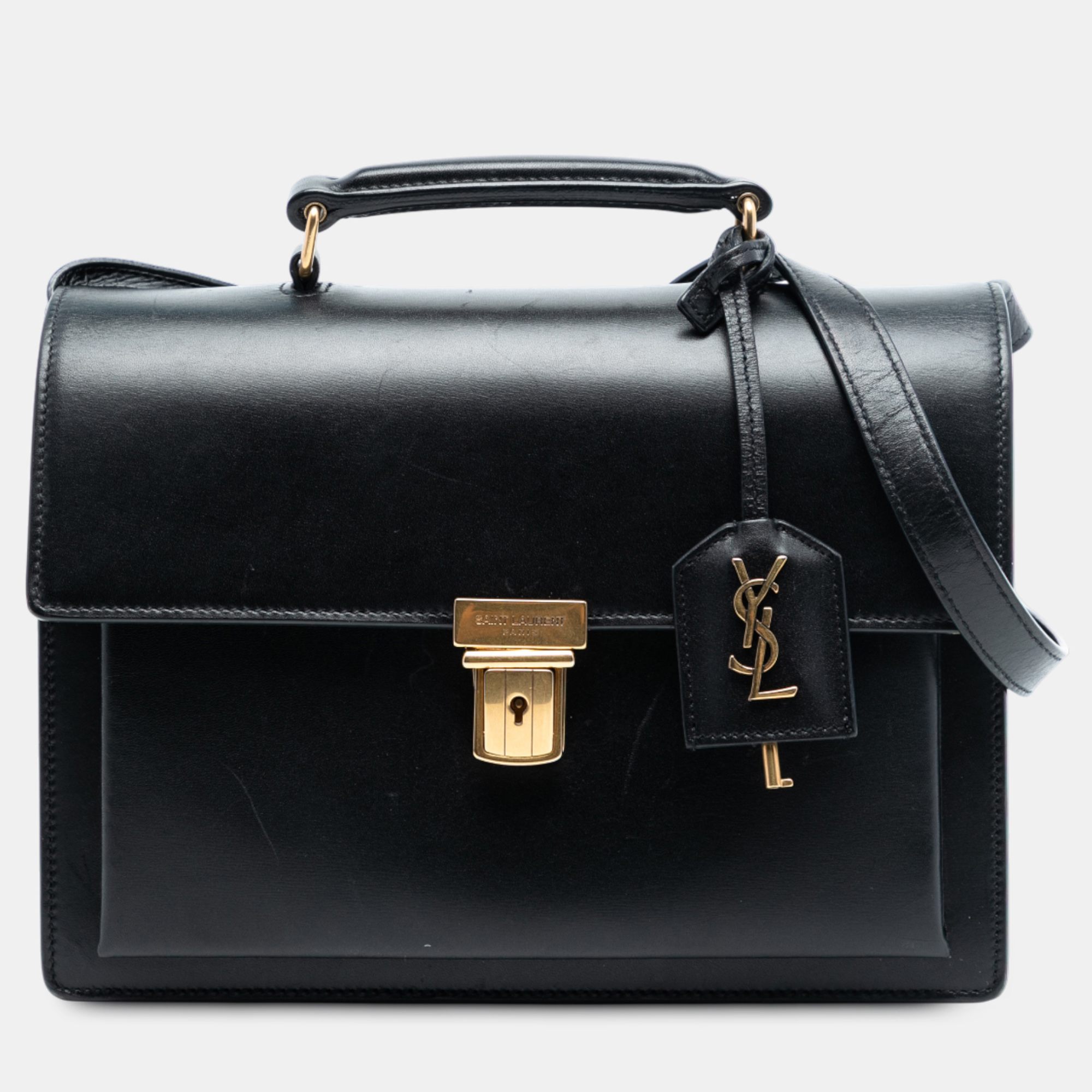 

Saint Laurent Paris Black Medium Leather High School Satchel