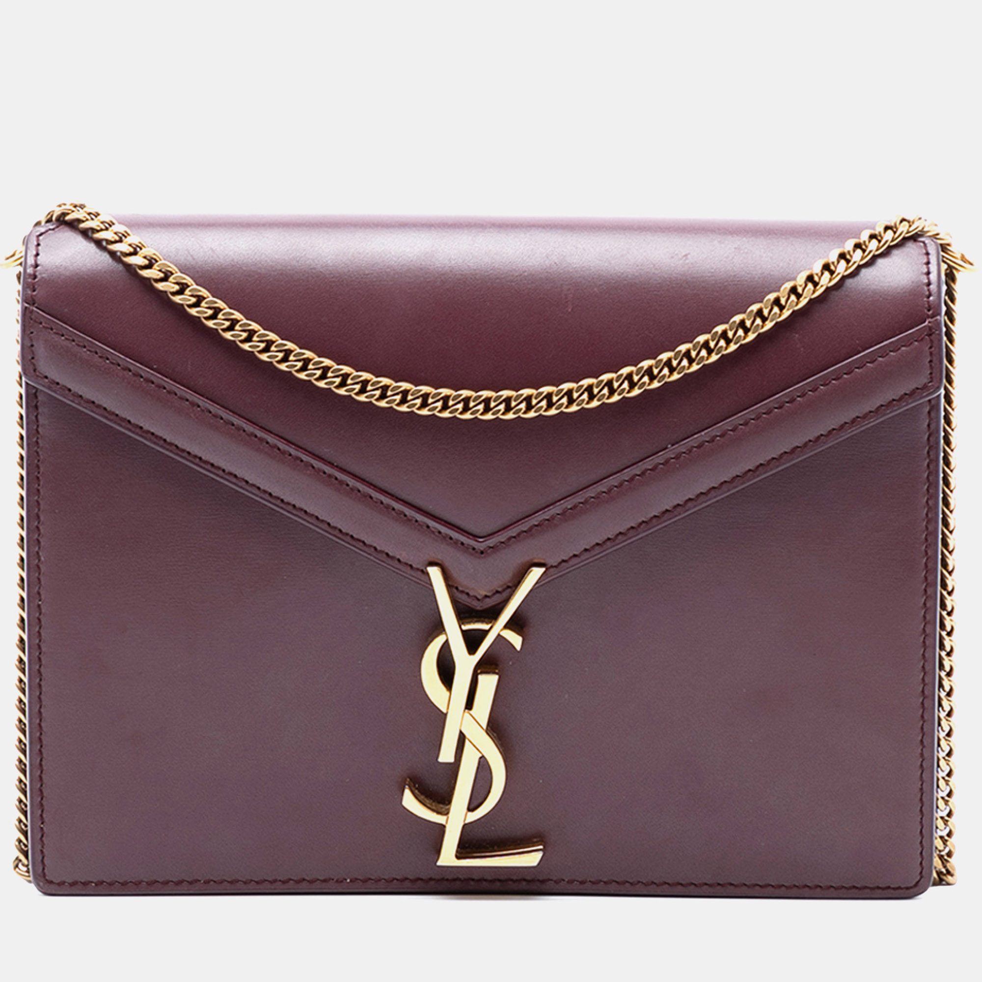 

Saint Laurent Paris Red Smooth Calfskin Monogram Cassandra Clasp Bag