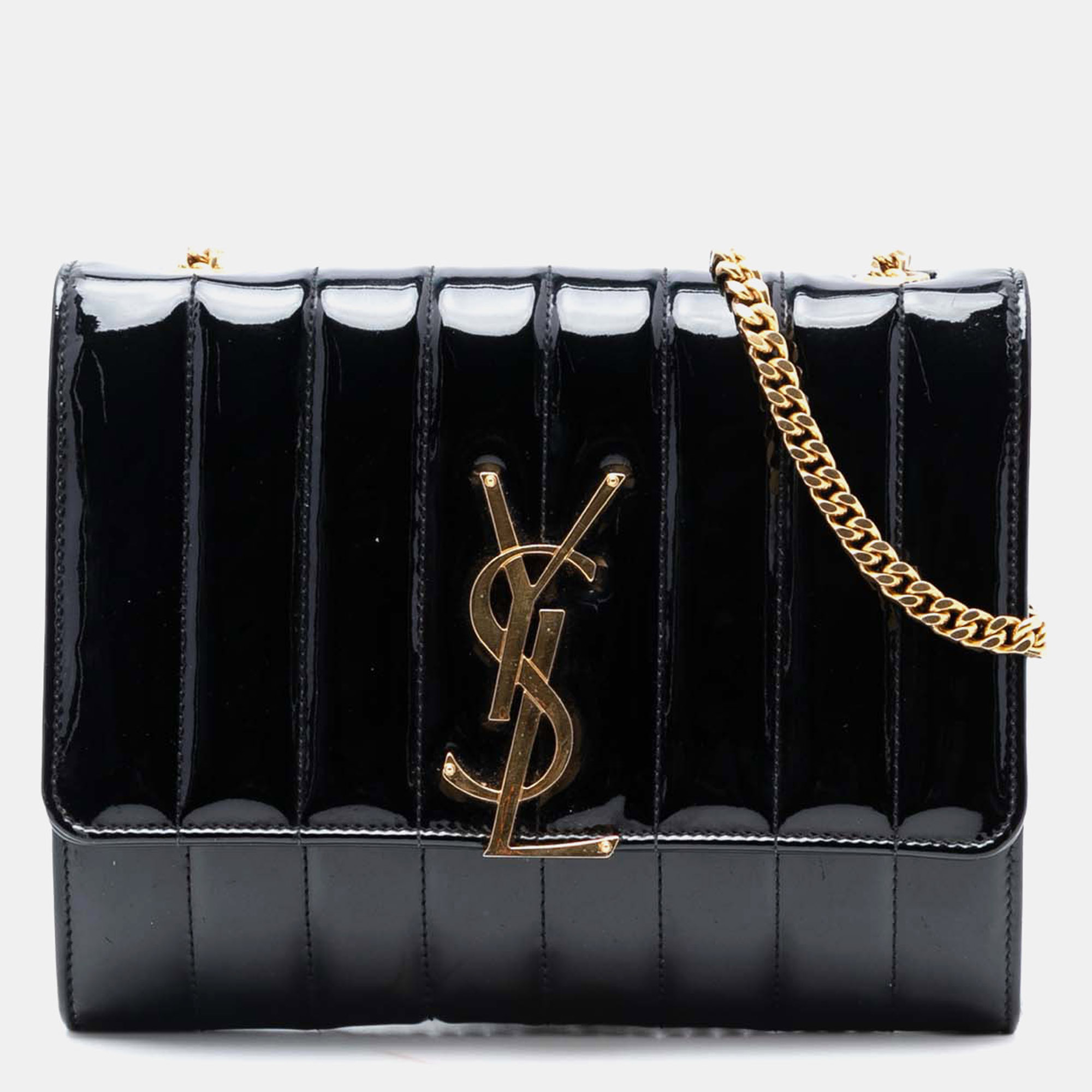 

Saint Laurent Paris Black Medium Patent Vicky Crossbody