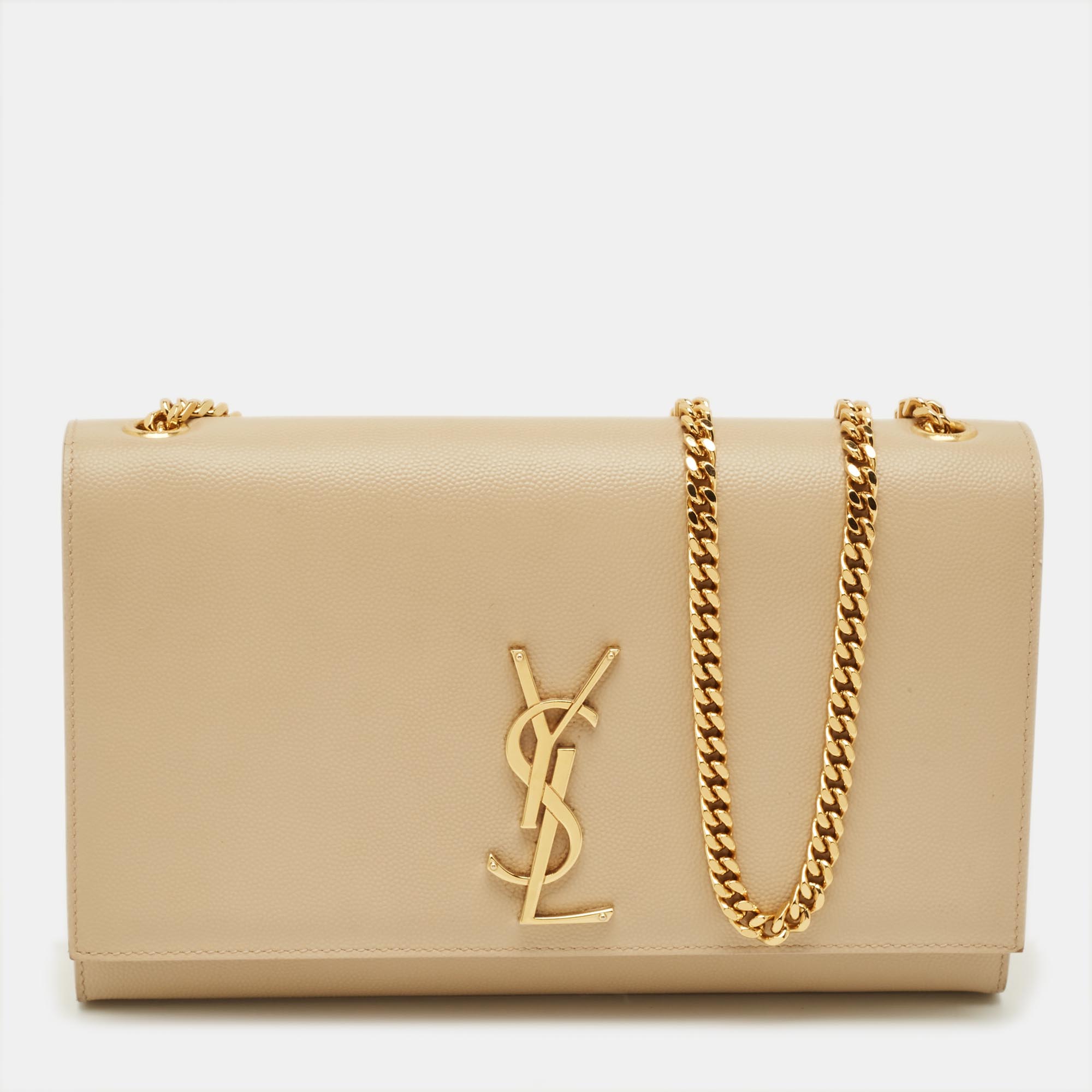 

Saint Laurent Kate  Beige Leather Shoulder Bag