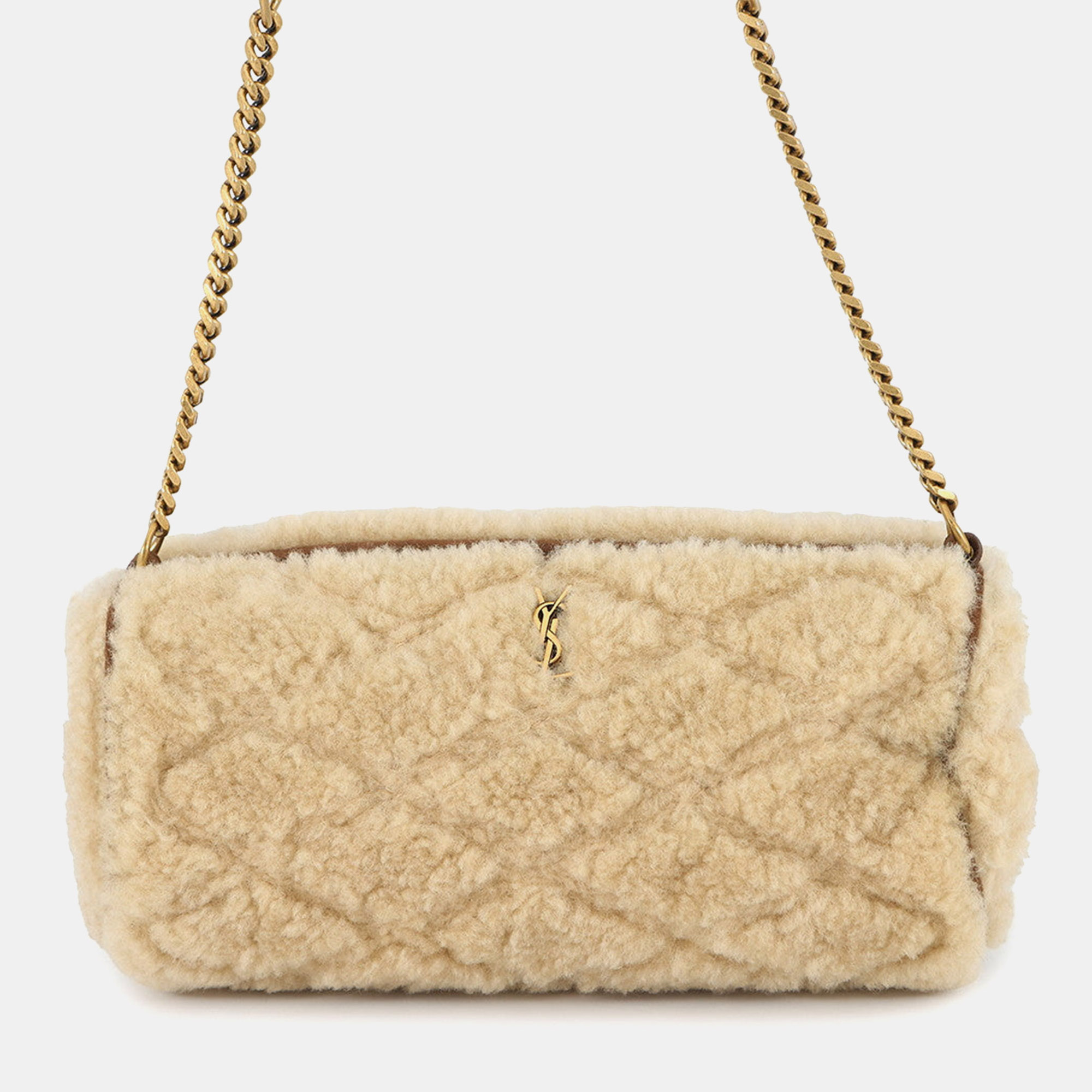 

Saint Laurent Paris Sad Tube Shoulder Bag Beige Mouton
