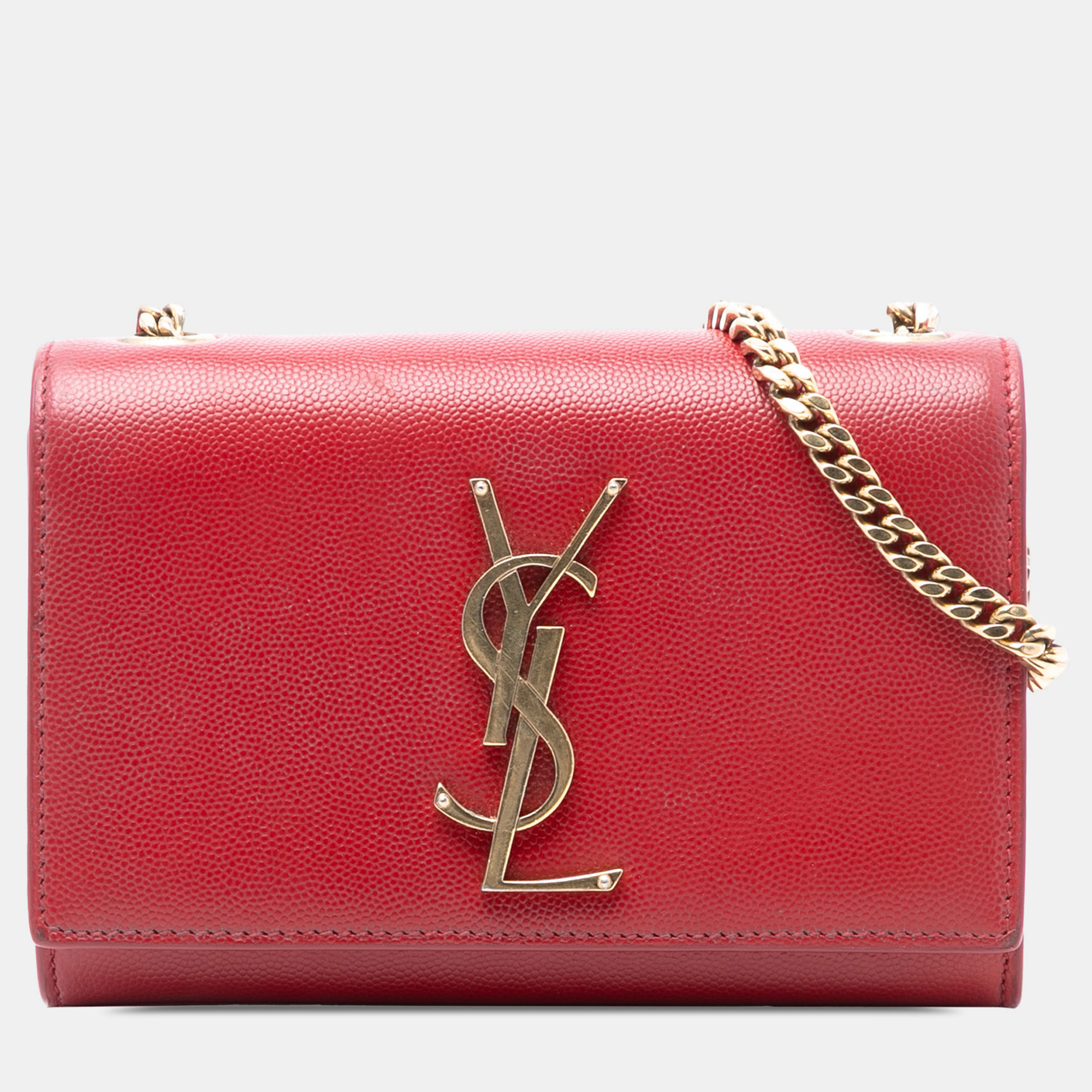 

Saint Laurent Paris Red Small Leather Monogram Kate Crossbody