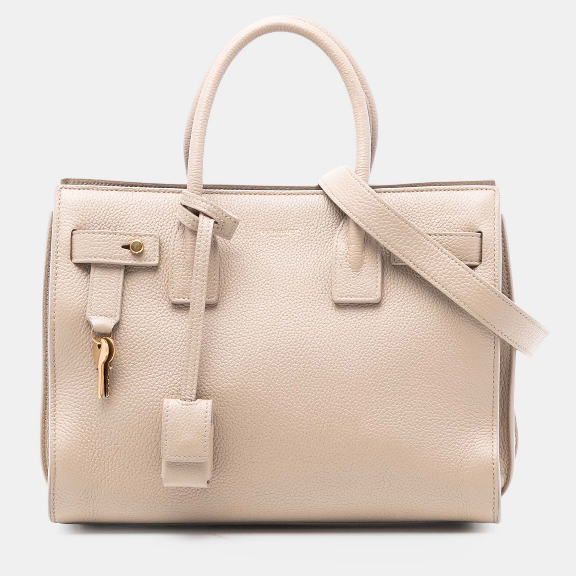 

Saint Laurent Paris Brown Baby Leather Sac de Jour Satchel