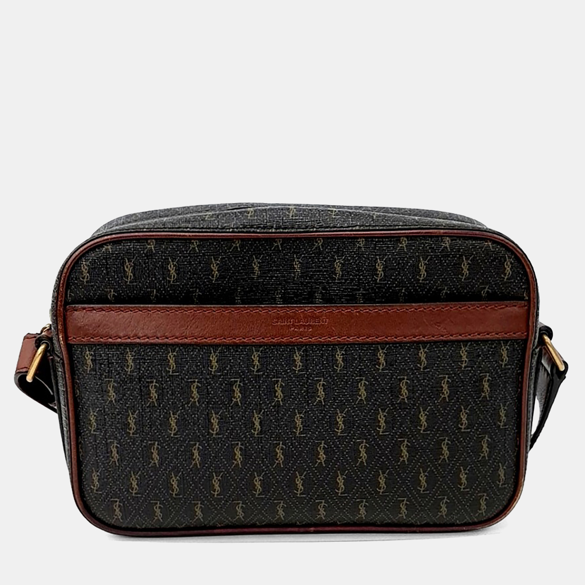 

Saint Laurent Paris Brown, Red Canvas Le Monogram Camera Crossbody Bag