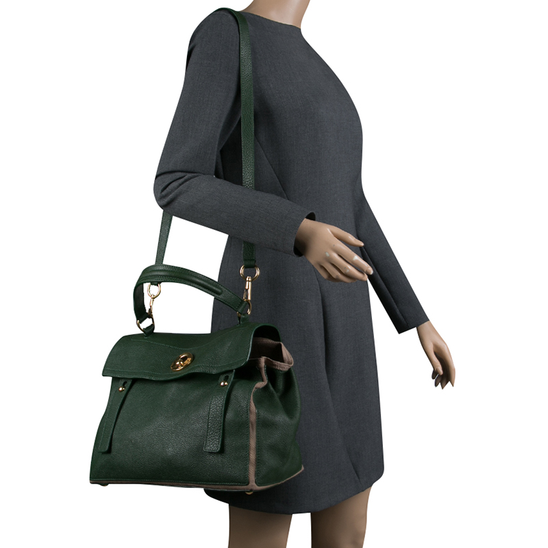 

Saint Laurent Paris Green Leather New Muse Two Bag