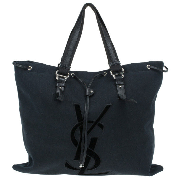 مملوكة مسبقًا Saint Laurent Paris Black Canvas Kahala Tote