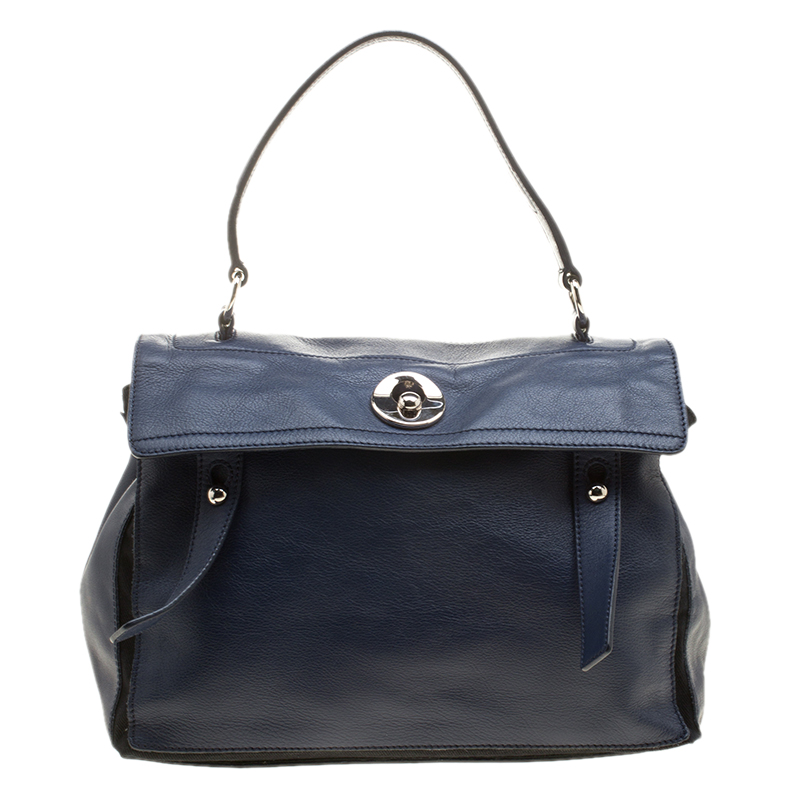 Pre Owned حقيبة يد سان لوران باريس ميوز تو جلد بنية متوسطة